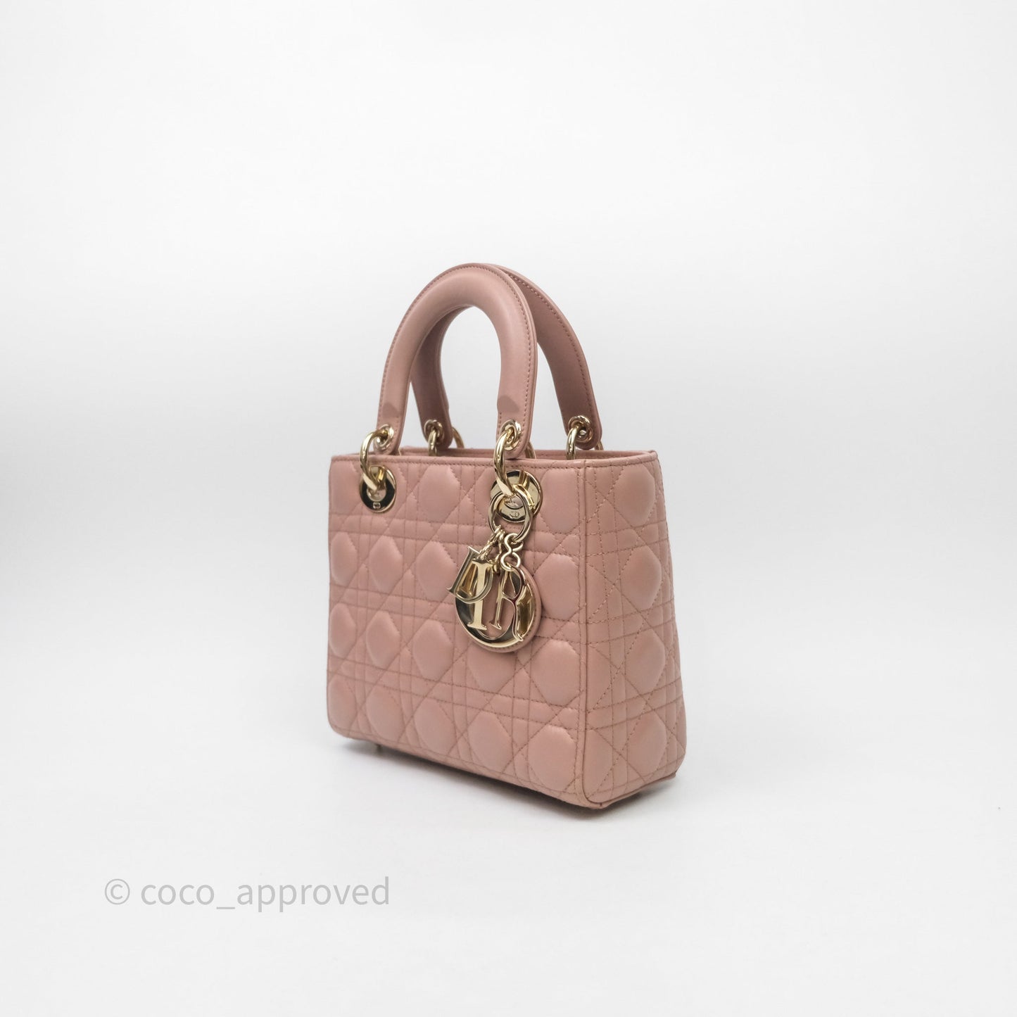 Christian Dior Small Lady Dior Blush Lambskin Gold Hardware