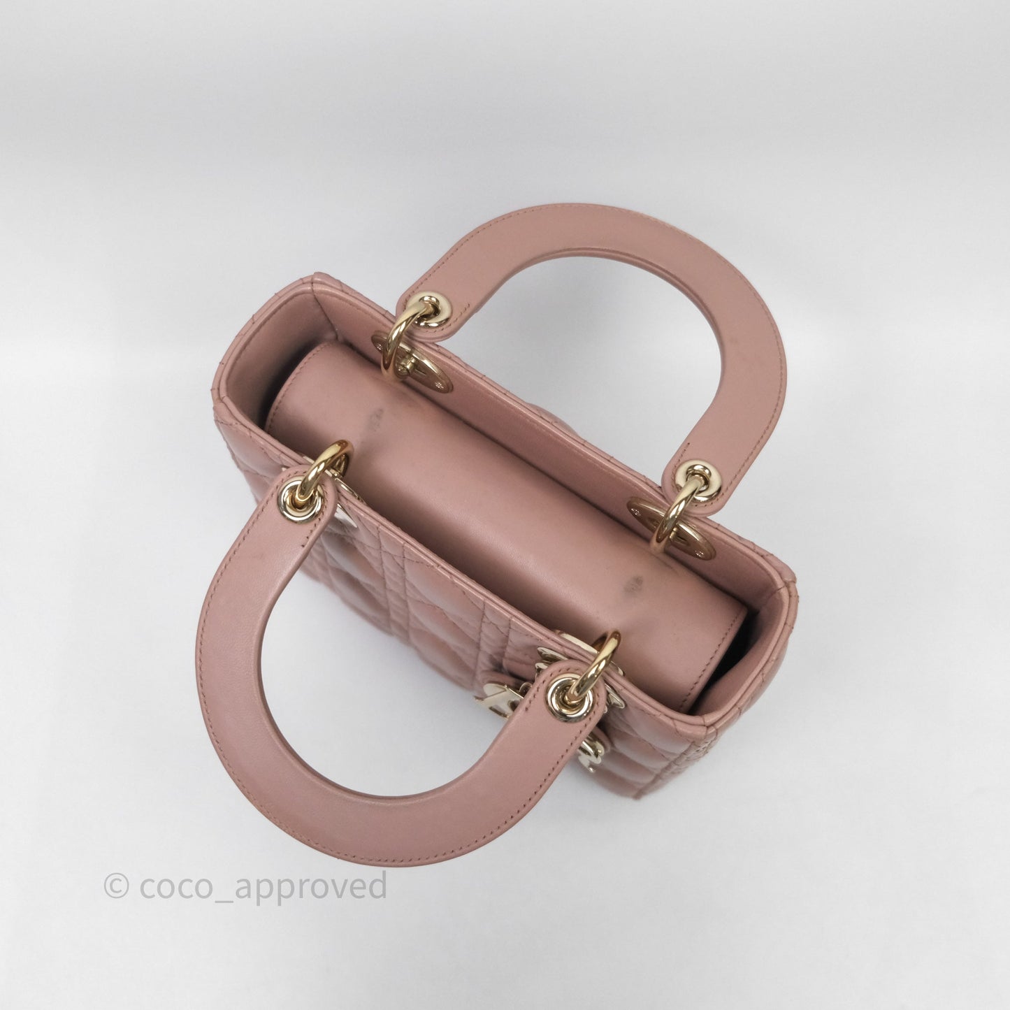 Christian Dior Small Lady Dior Blush Lambskin Gold Hardware