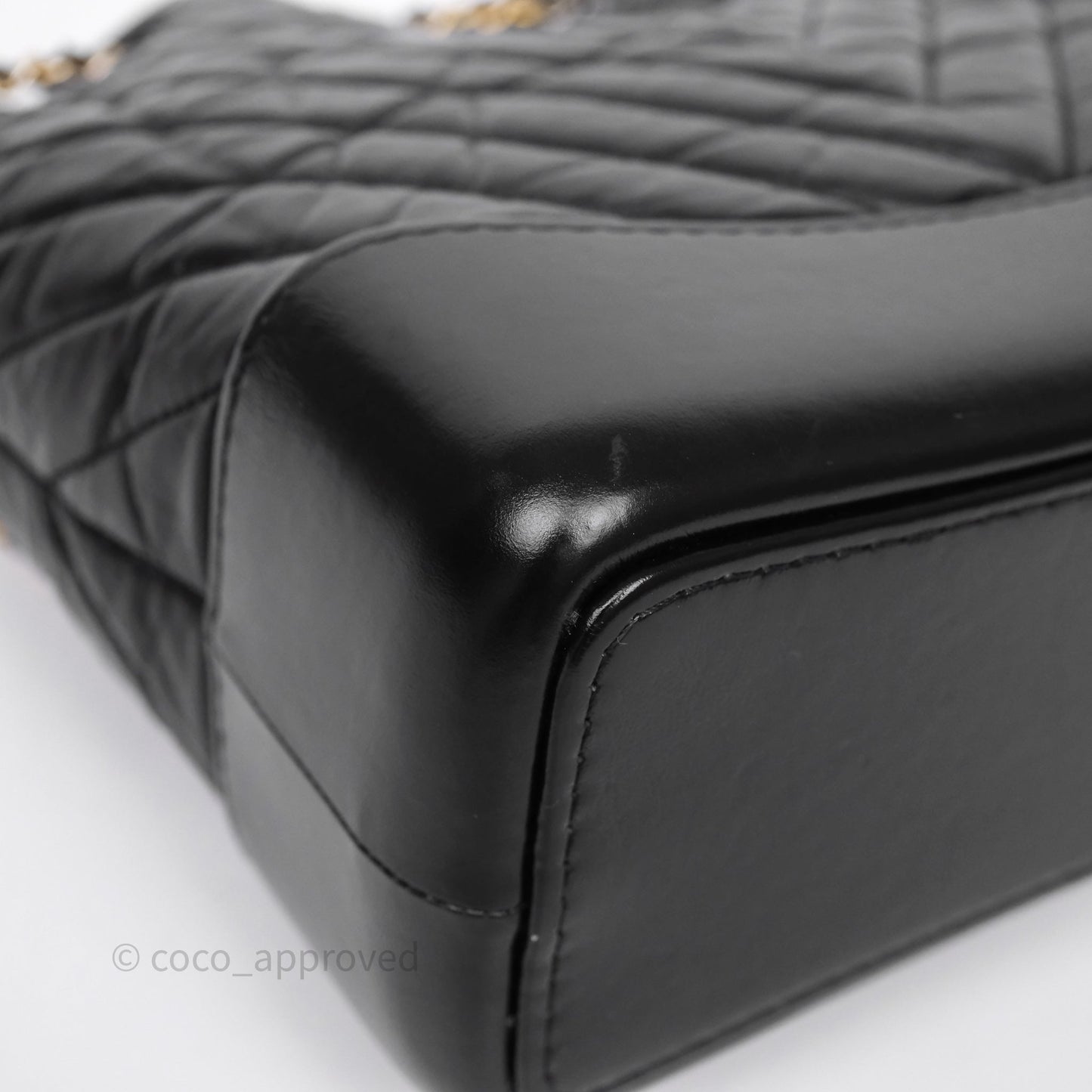 Chanel Small Chevron Gabrielle Backpack Black Aged Calfskin