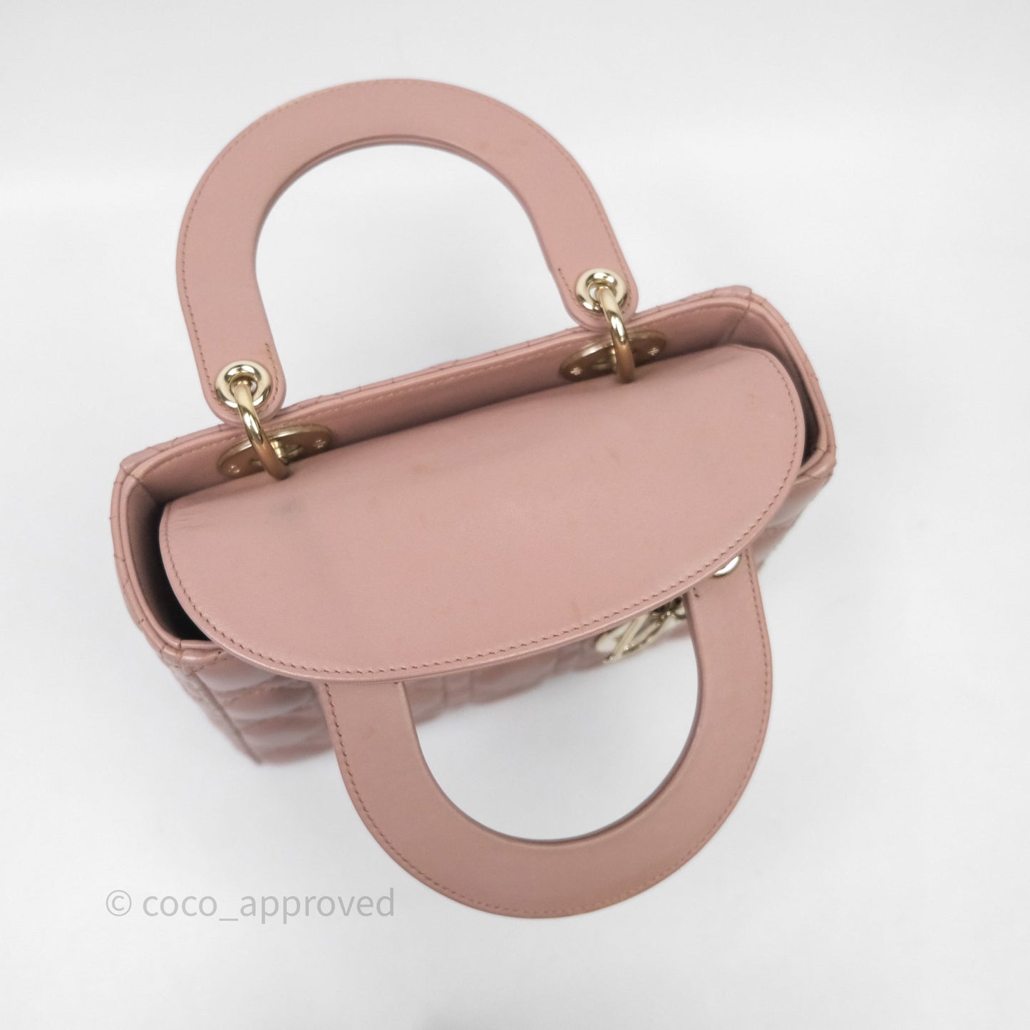 Christian Dior Small Lady Dior Blush Lambskin Gold Hardware