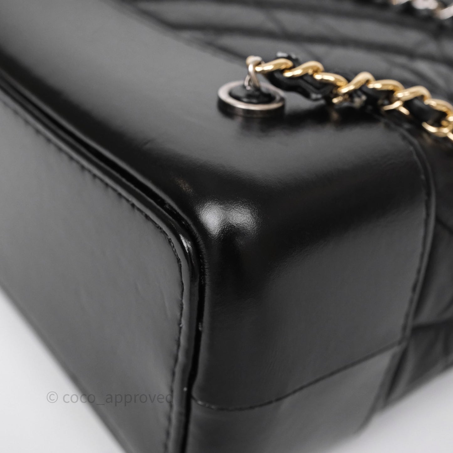 Chanel Small Chevron Gabrielle Backpack Black Aged Calfskin