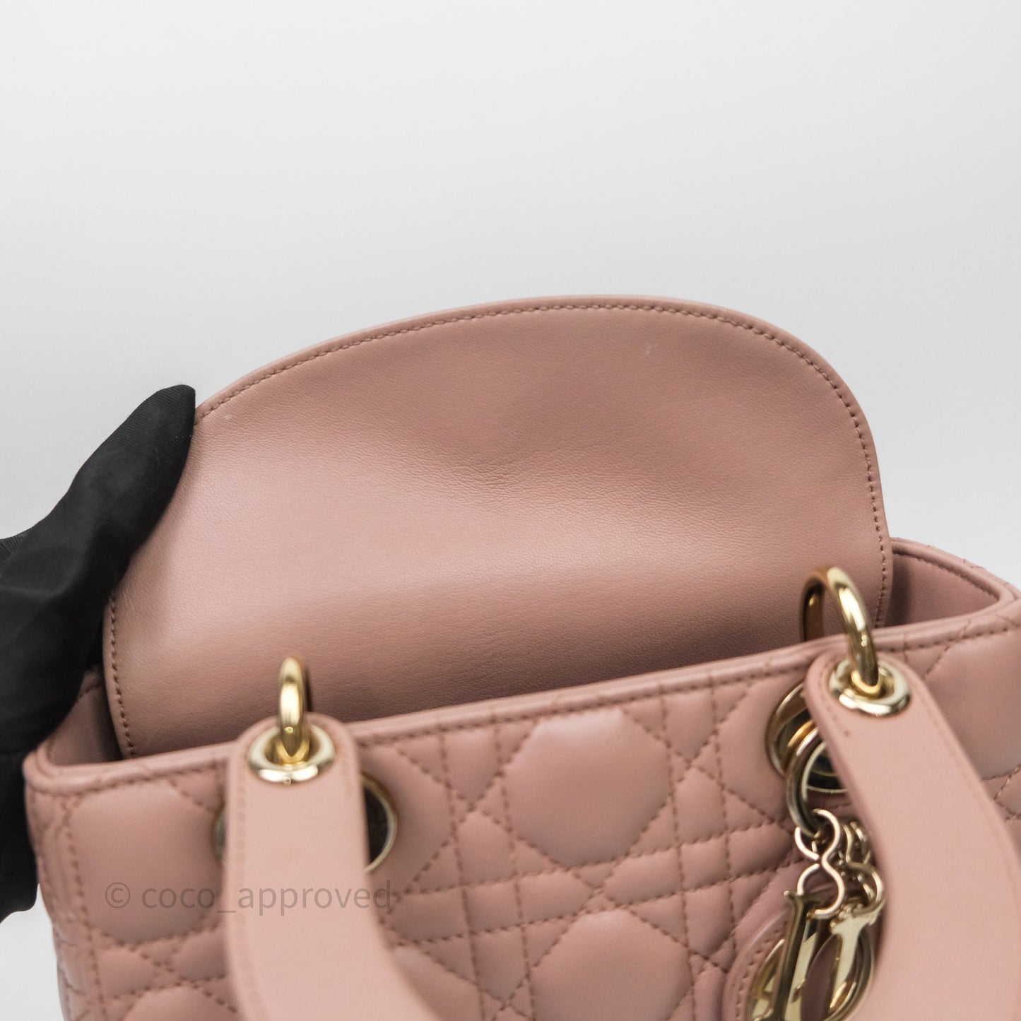 Christian Dior Small Lady Dior Blush Lambskin Gold Hardware