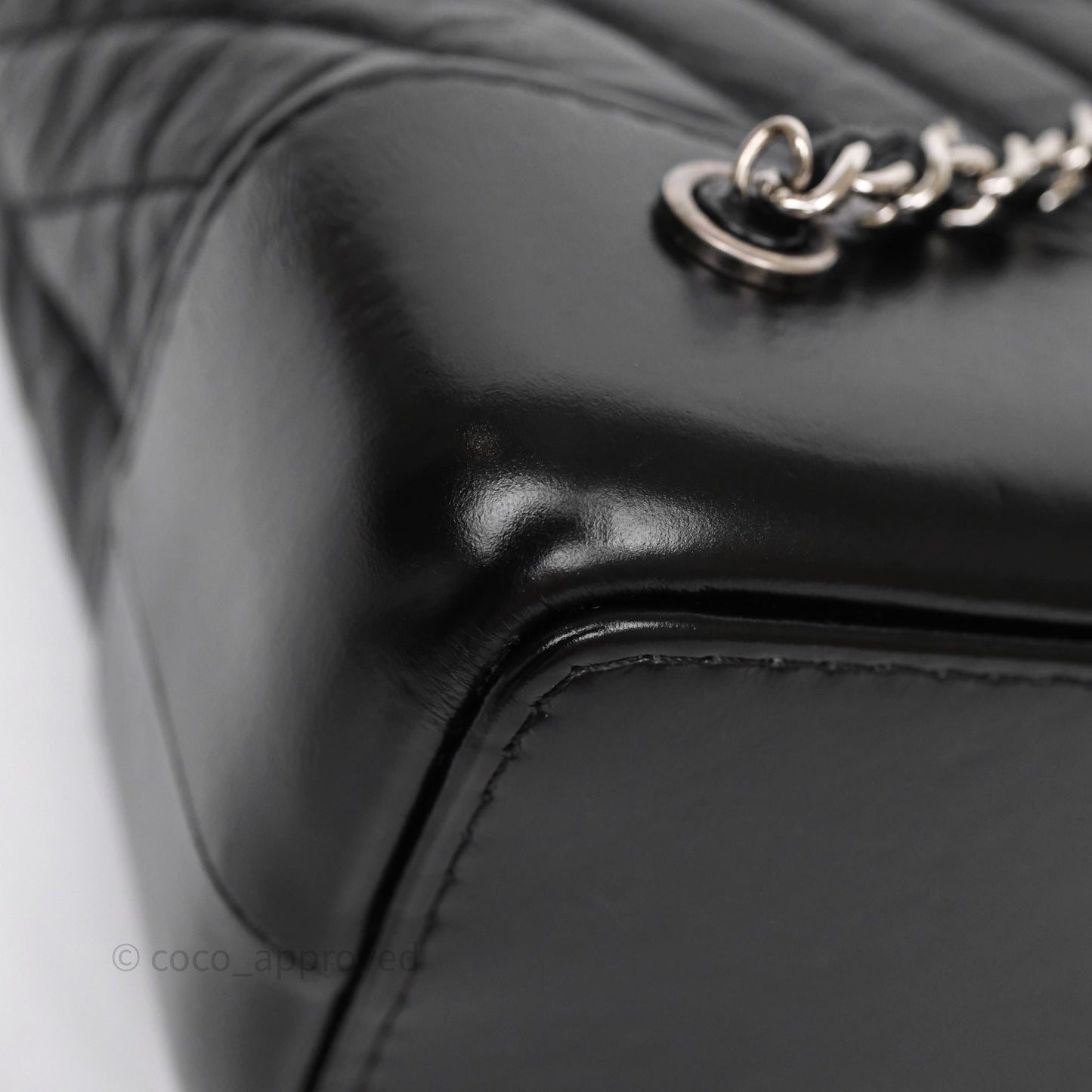 Chanel Small Chevron Gabrielle Backpack Black Aged Calfskin