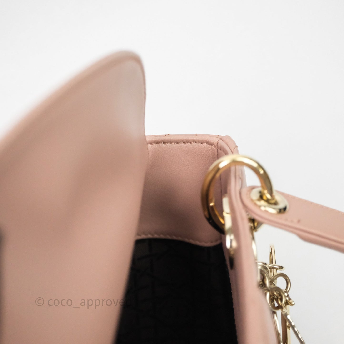 Christian Dior Small Lady Dior Blush Lambskin Gold Hardware