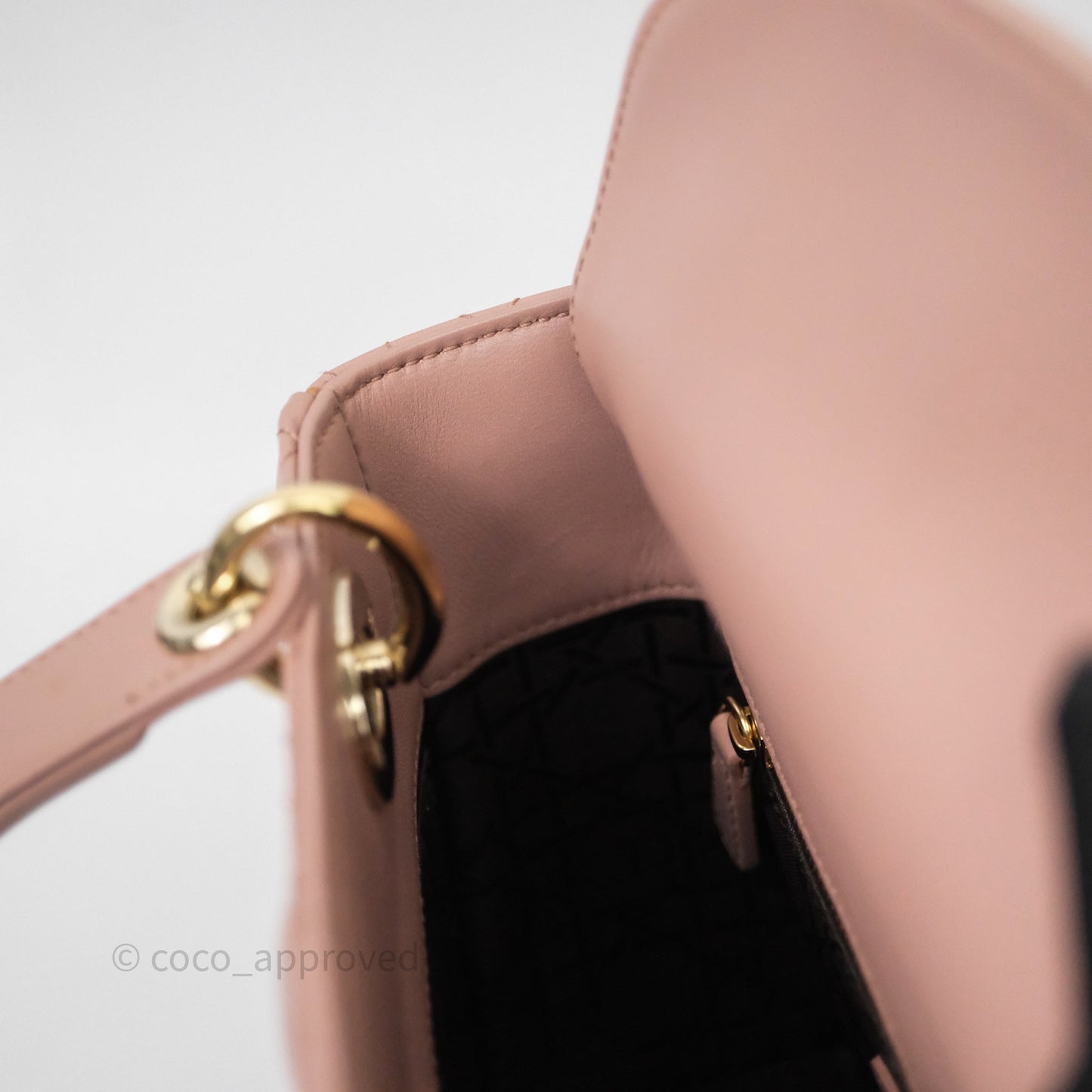 Christian Dior Small Lady Dior Blush Lambskin Gold Hardware