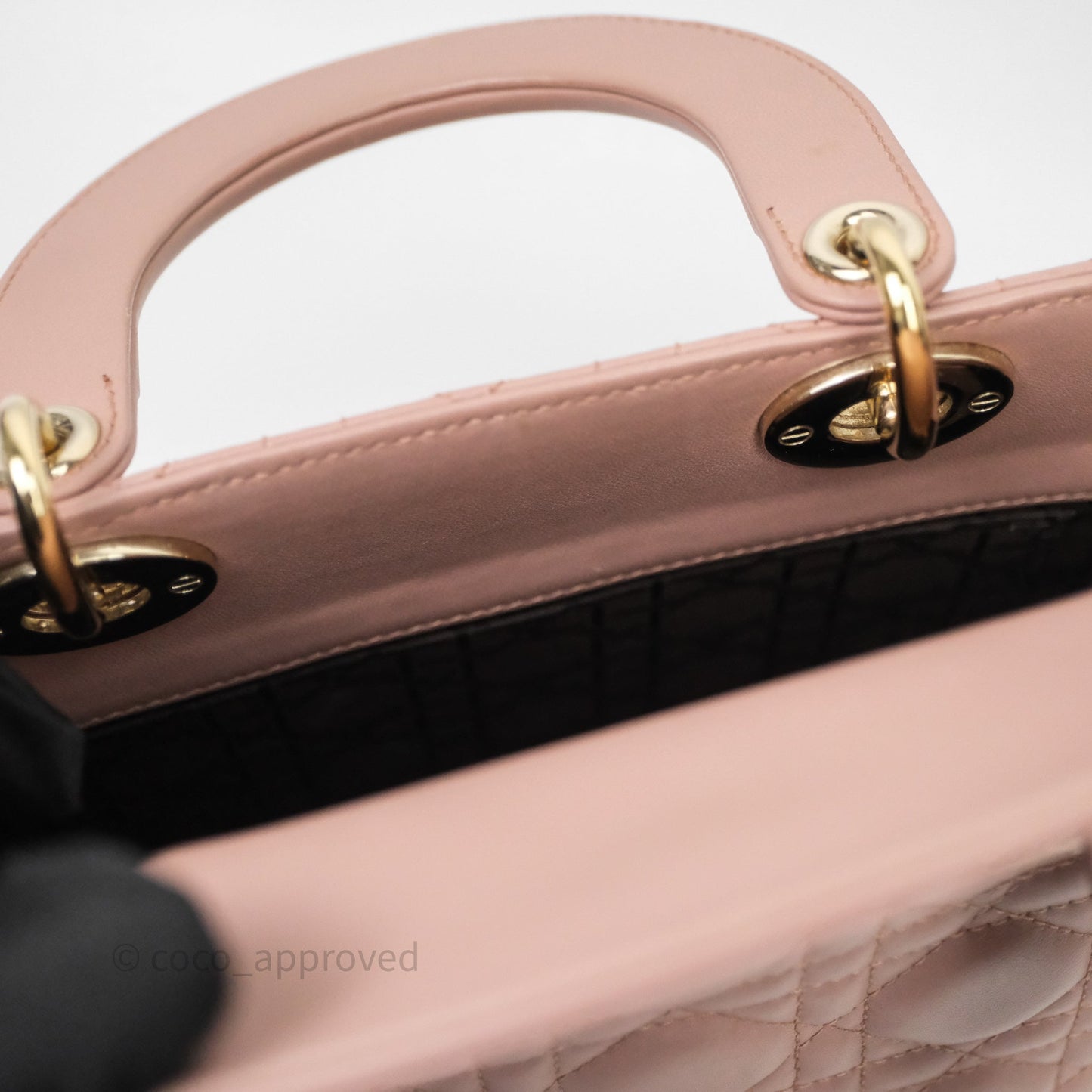 Christian Dior Small Lady Dior Blush Lambskin Gold Hardware