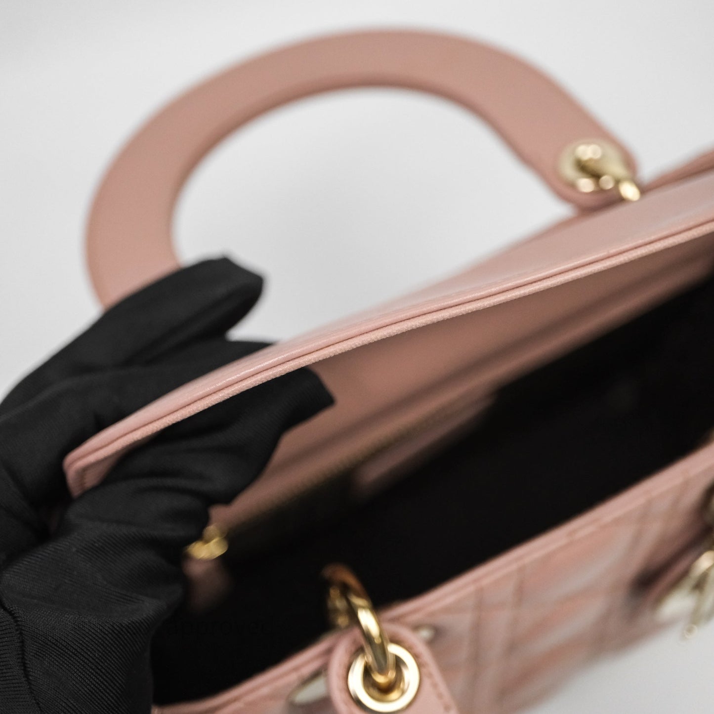 Christian Dior Small Lady Dior Blush Lambskin Gold Hardware