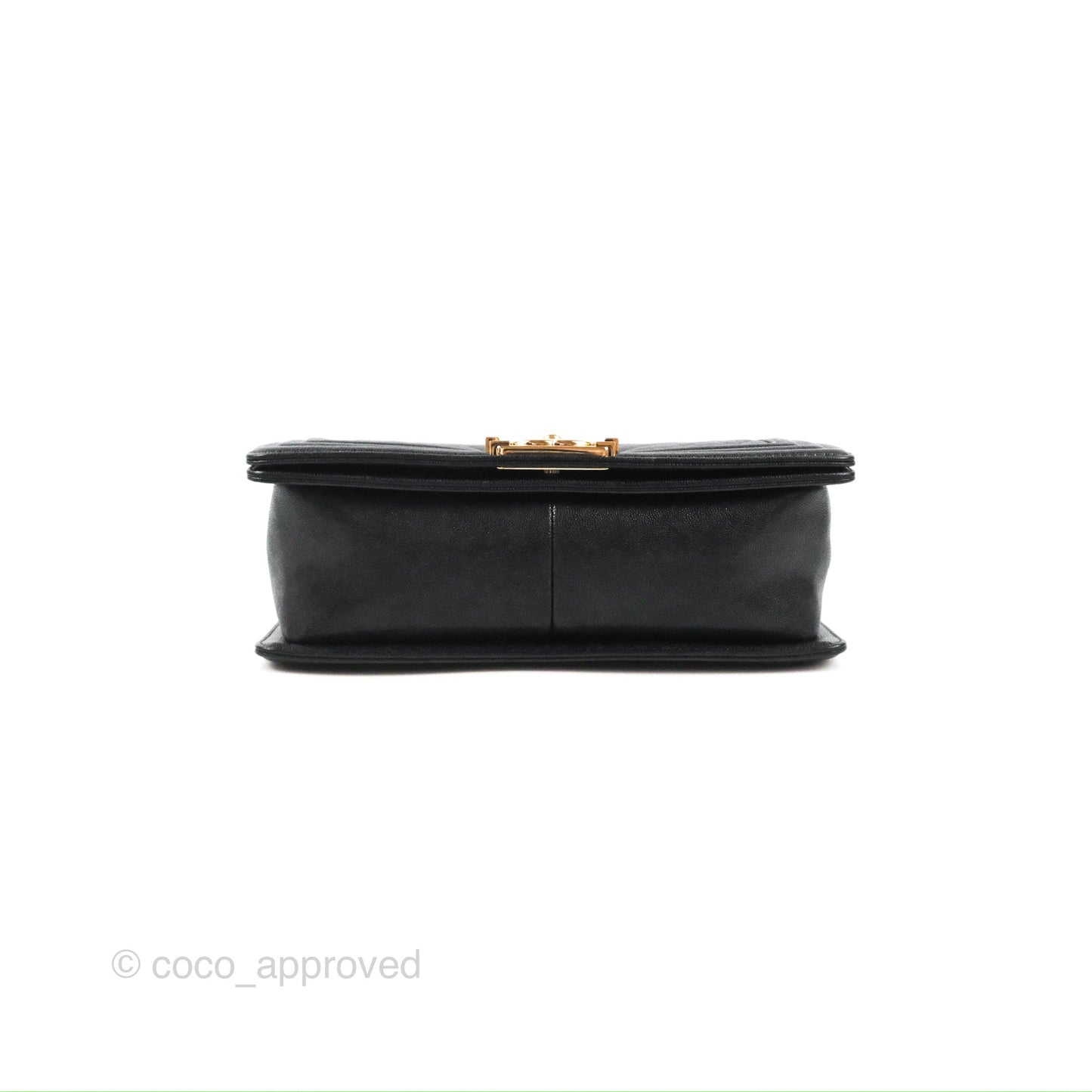 Chanel Medium Boy Chevron Black Caviar Gold Hardware