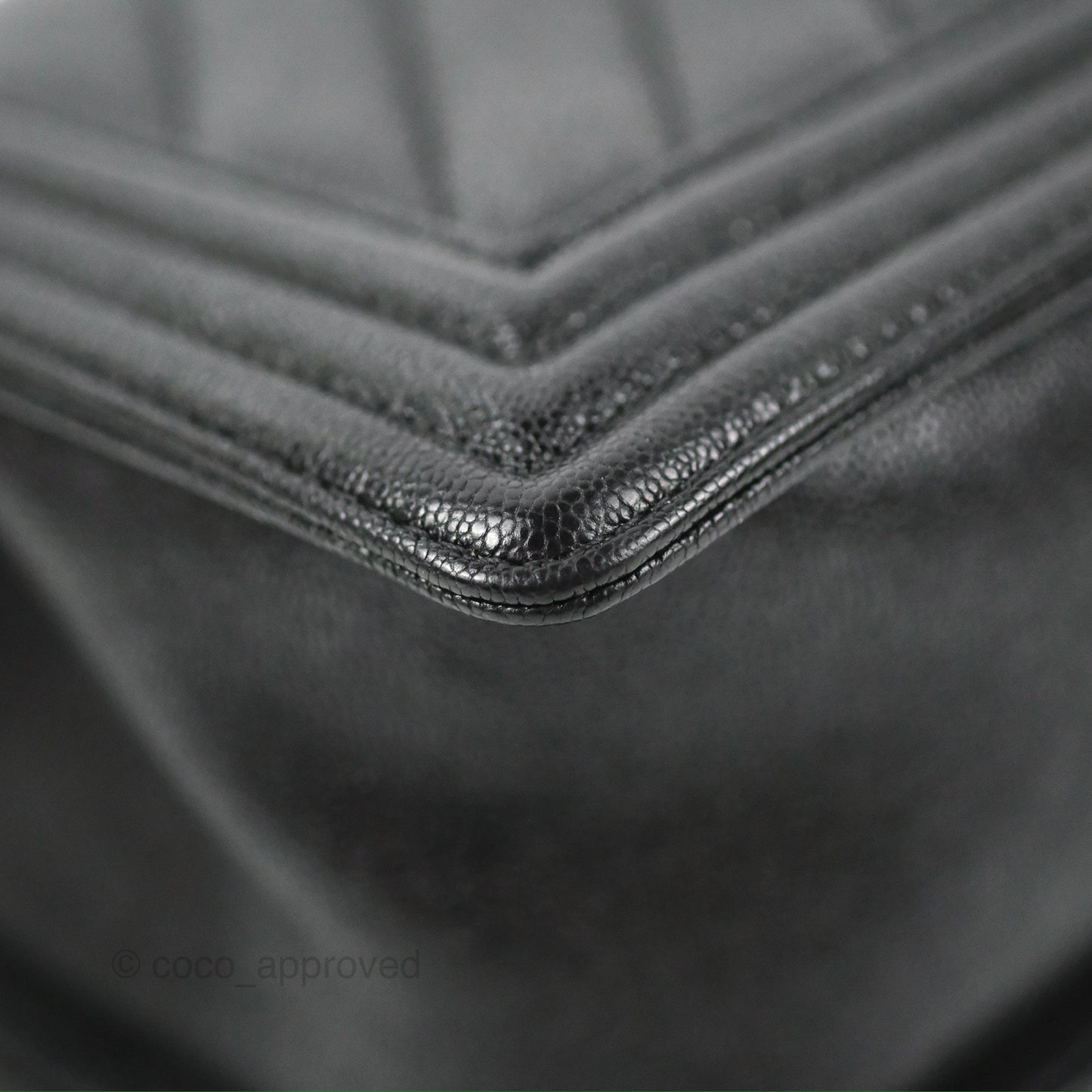 Chanel Medium Boy Chevron Black Caviar Gold Hardware