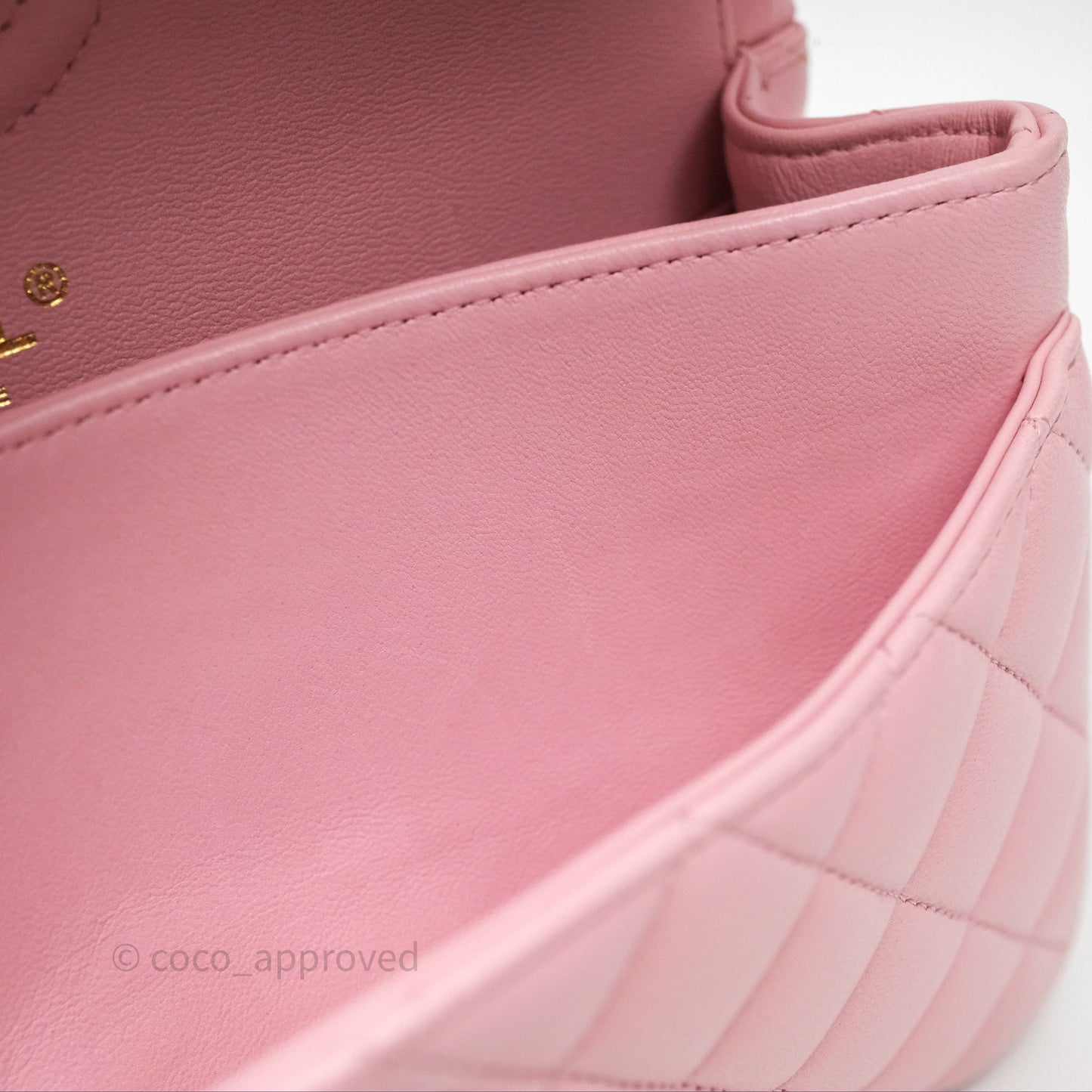 Chanel Small Classic Quilted Flap Pink Lambskin Gold Hardware