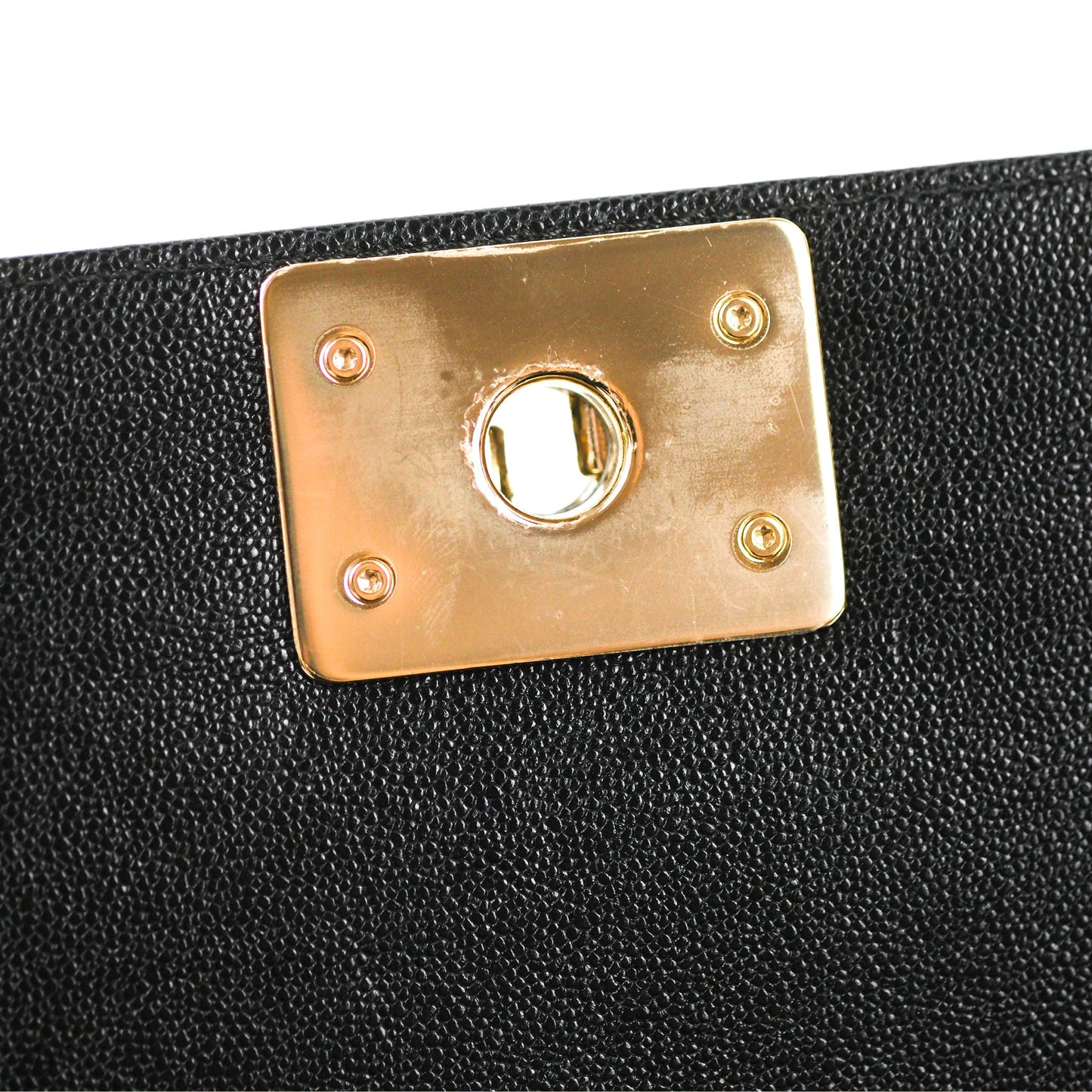 Chanel Medium Boy Chevron Black Caviar Gold Hardware