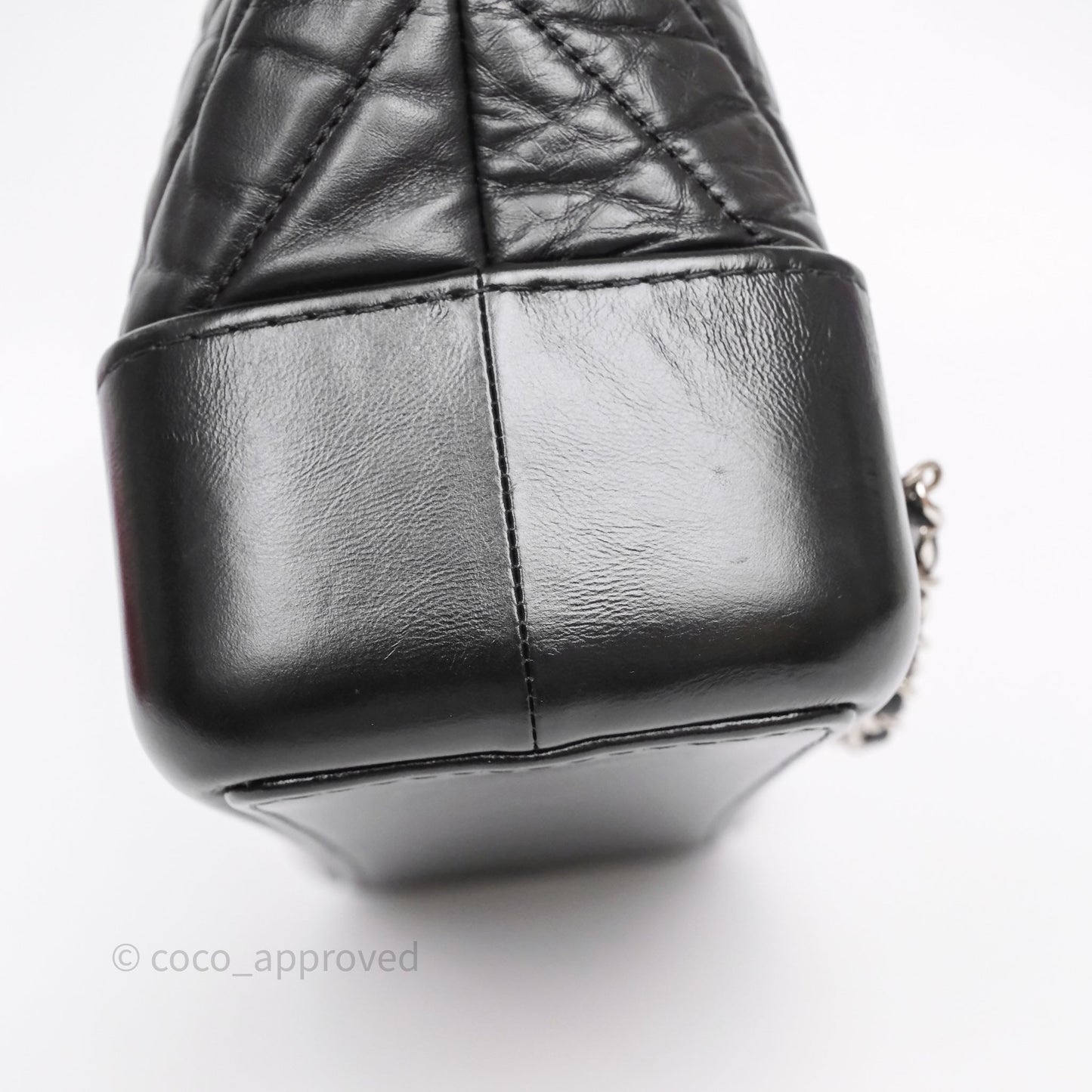 Chanel Small Chevron Gabrielle Backpack Black Aged Calfskin