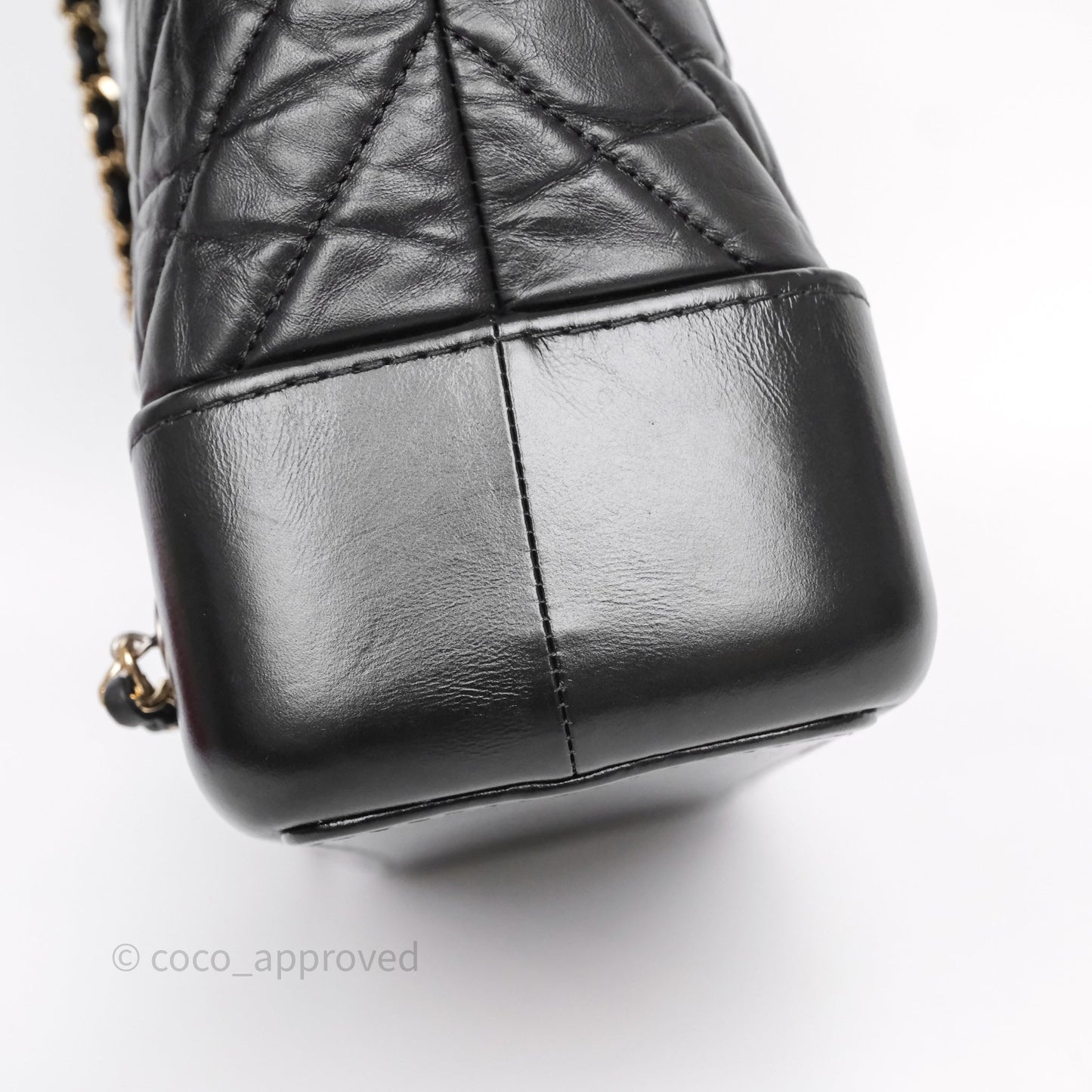 Chanel Small Chevron Gabrielle Backpack Black Aged Calfskin