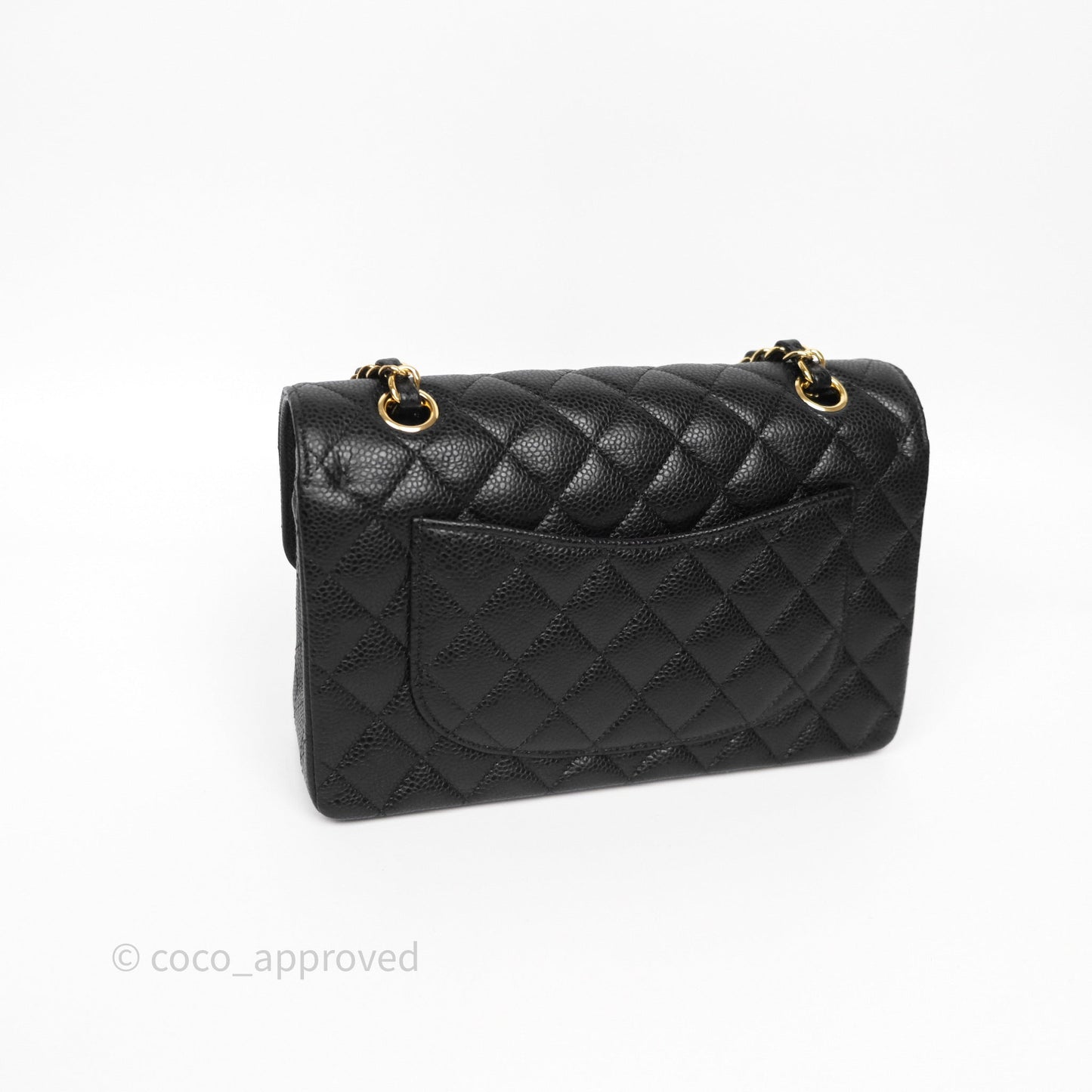 Chanel Small Classic Flap Quilted Black Caviar Gold Hardware