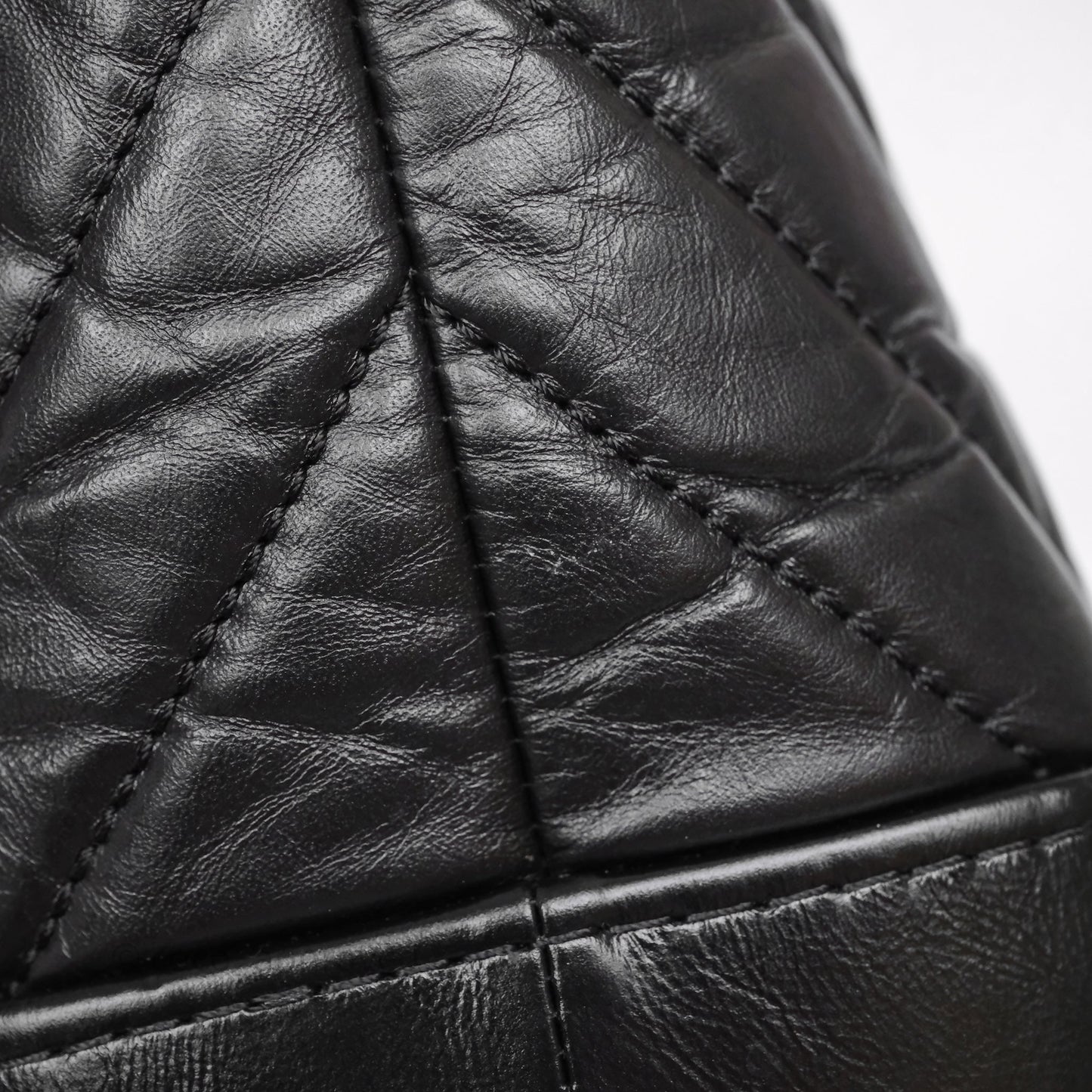 Chanel Small Chevron Gabrielle Backpack Black Aged Calfskin