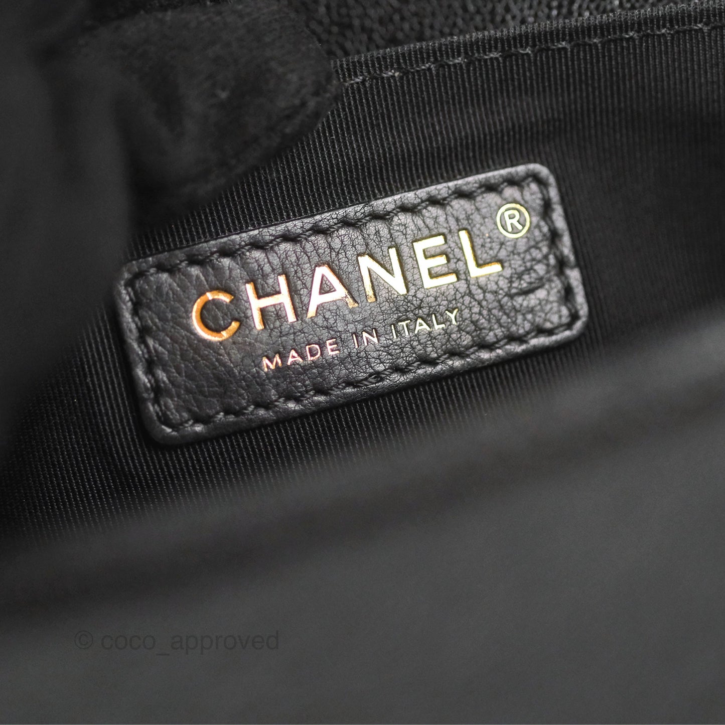 Chanel Medium Boy Chevron Black Caviar Gold Hardware