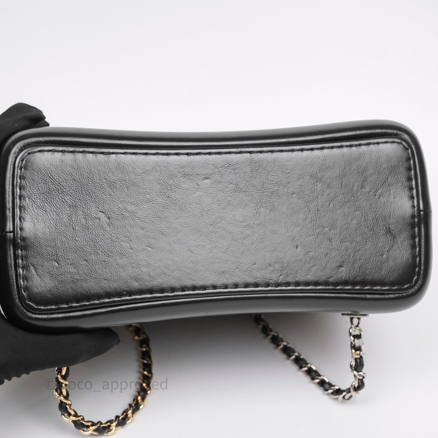 Chanel Small Chevron Gabrielle Backpack Black Aged Calfskin