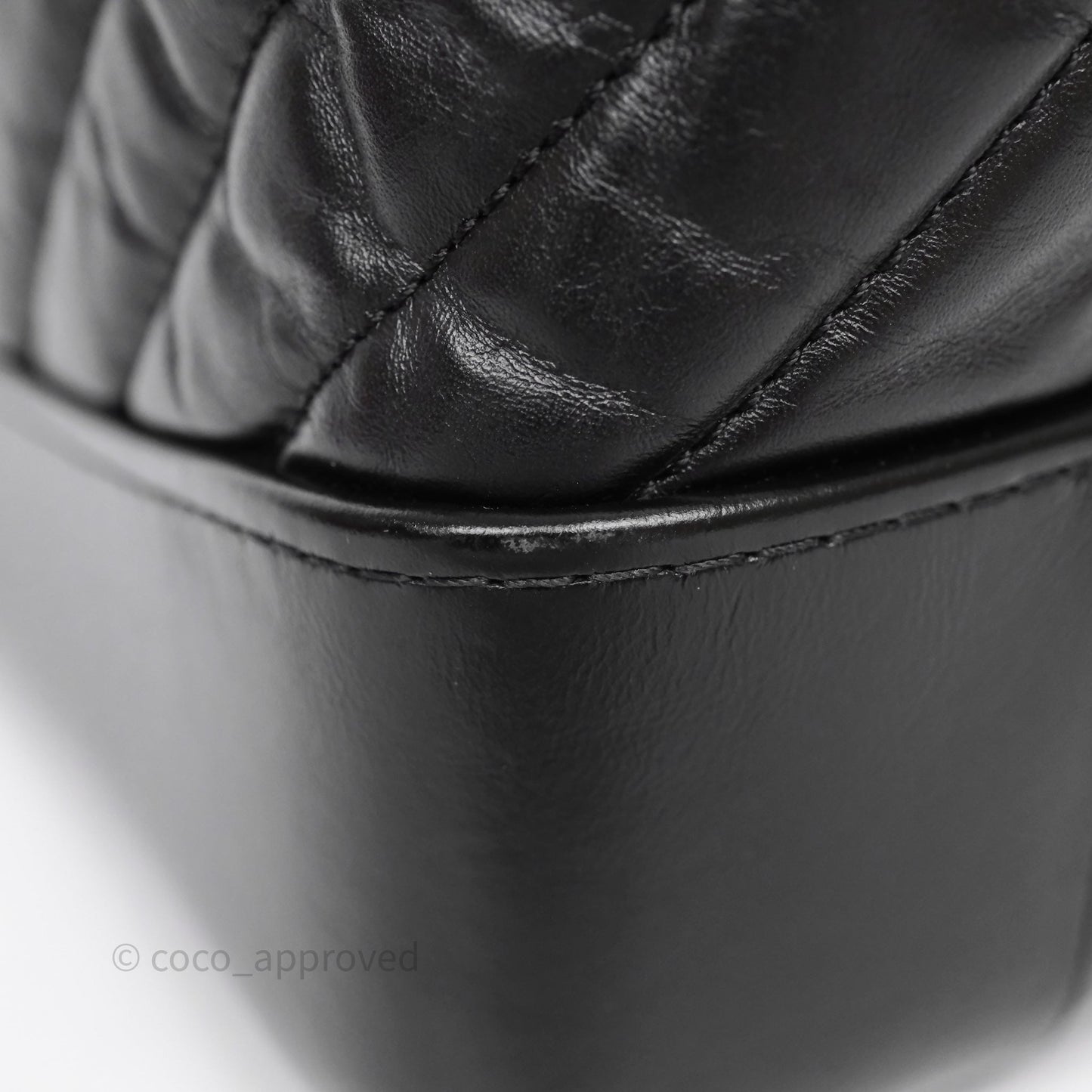 Chanel Small Chevron Gabrielle Backpack Black Aged Calfskin