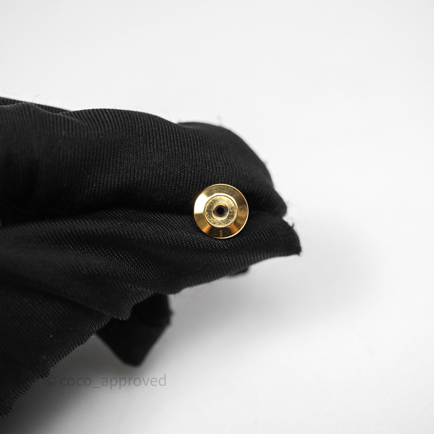 Chanel Lambskin Chain Bow Brooch Black Gold Tone 22A