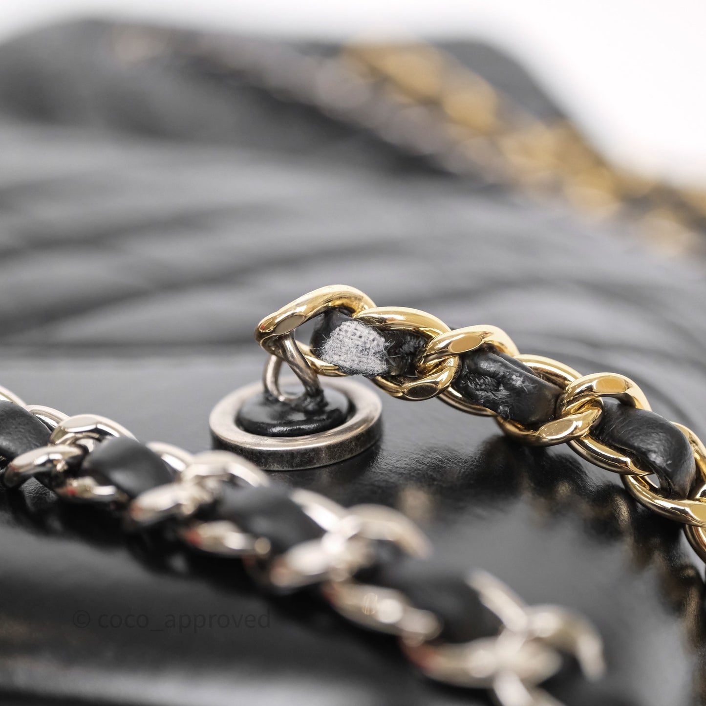 Chanel Small Chevron Gabrielle Backpack Black Aged Calfskin