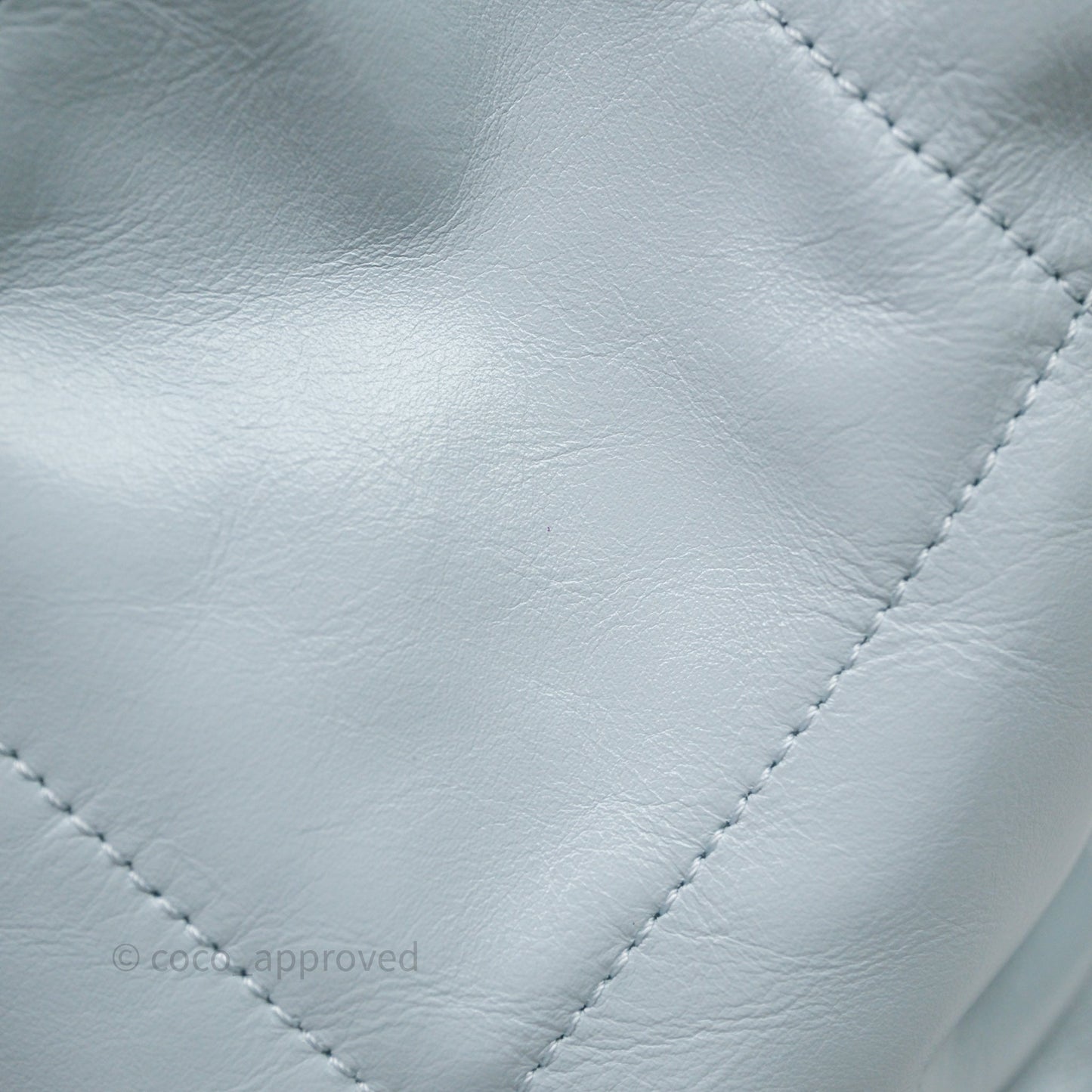 Chanel 22 Small Light Blue Shiny Calfskin Aged Gold Hardware