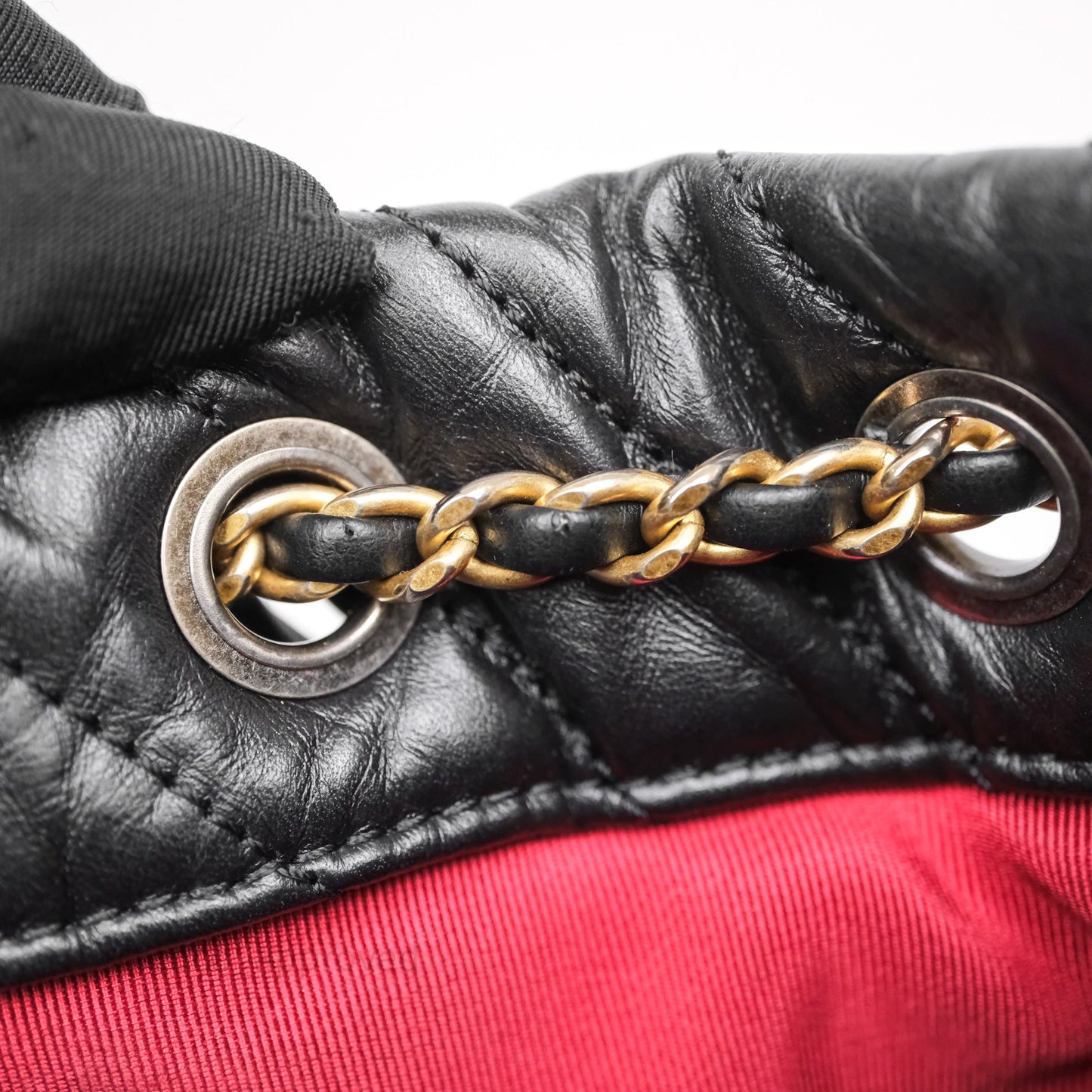 Chanel Small Chevron Gabrielle Backpack Black Aged Calfskin