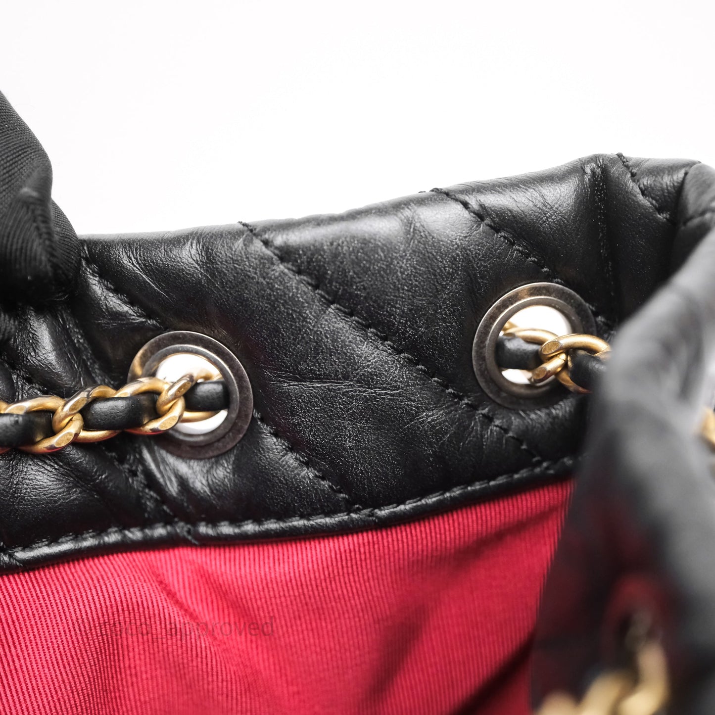 Chanel Small Chevron Gabrielle Backpack Black Aged Calfskin