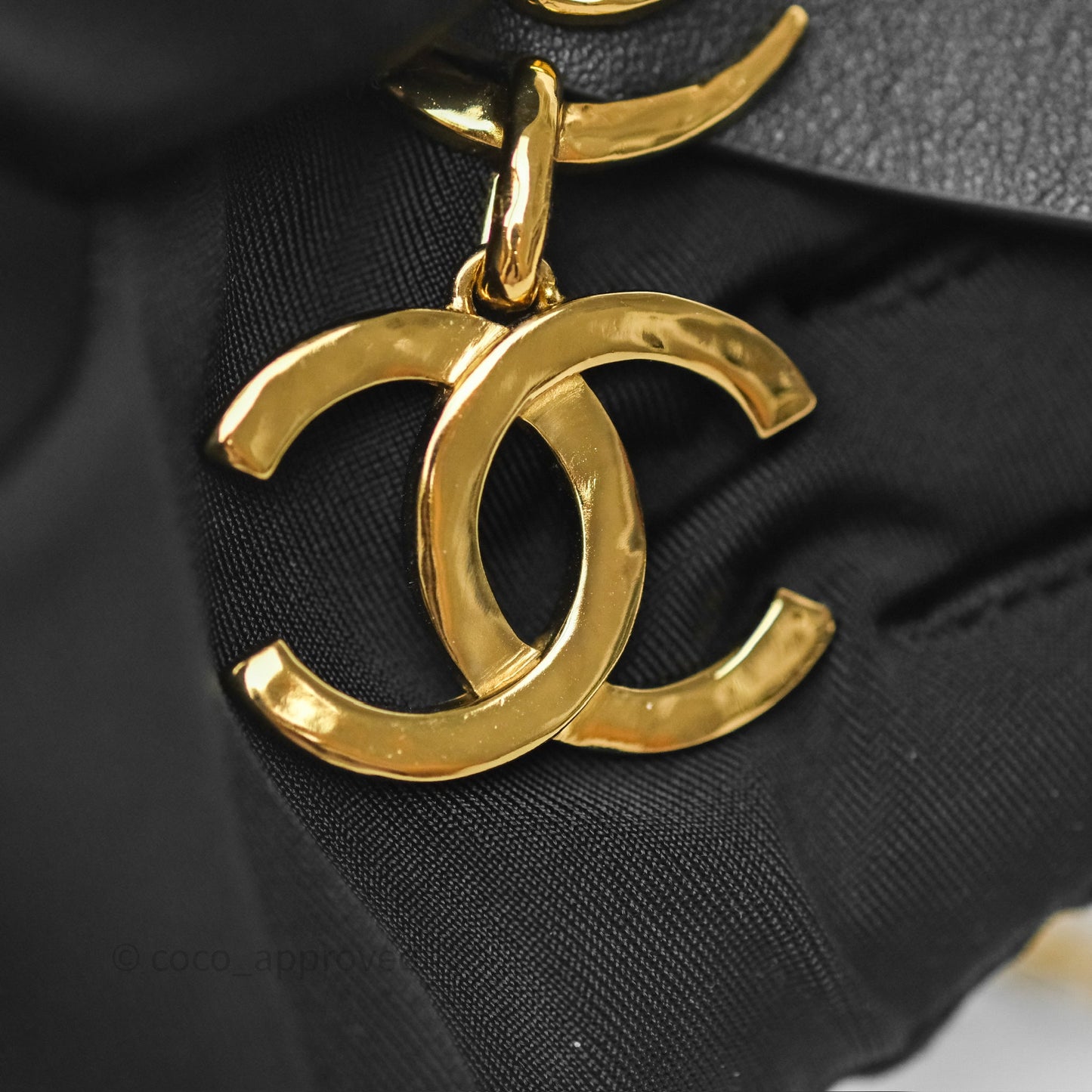 Chanel Gold CC Pendant Leather Choker 22S