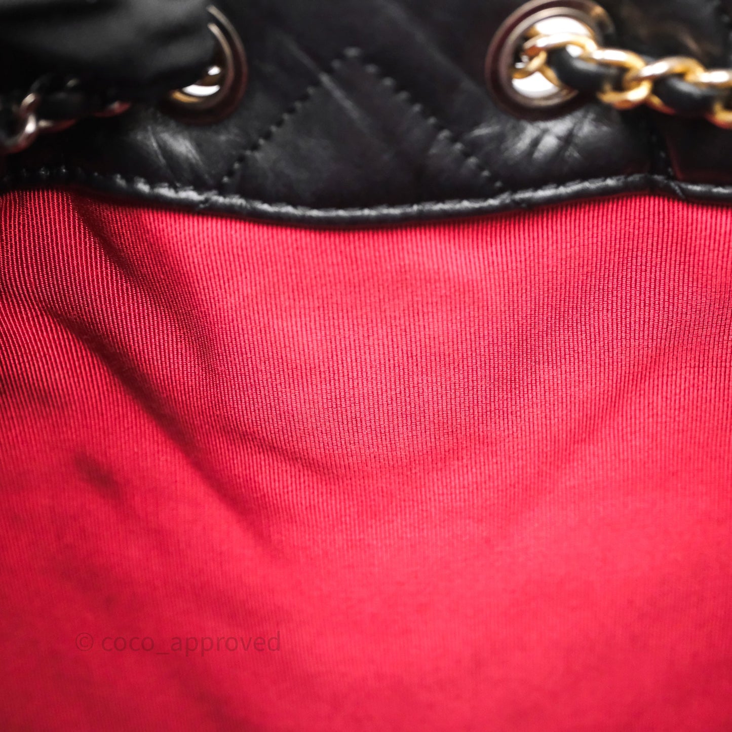 Chanel Small Chevron Gabrielle Backpack Black Aged Calfskin