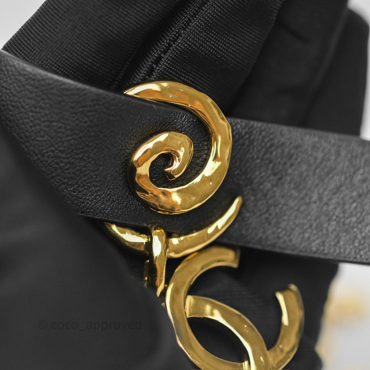 Chanel Gold CC Pendant Leather Choker 22S