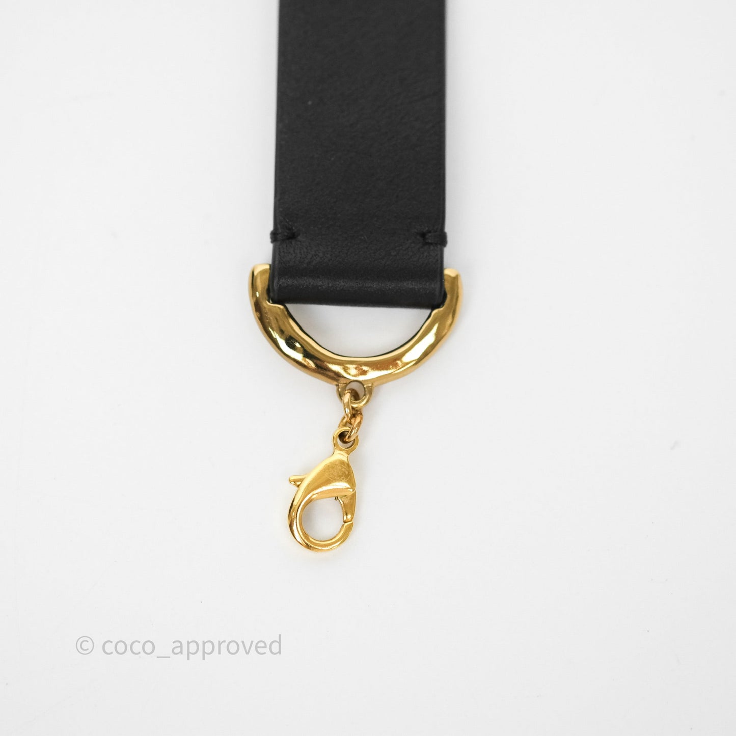 Chanel Gold CC Pendant Leather Choker 22S
