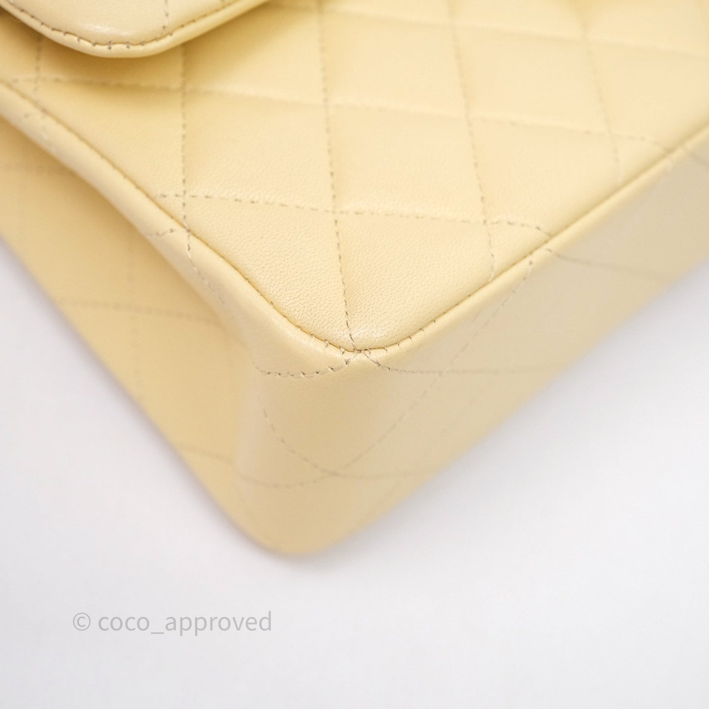 Chanel Small Classic Flap Quilted Yellow Lambskin Gold Hardware