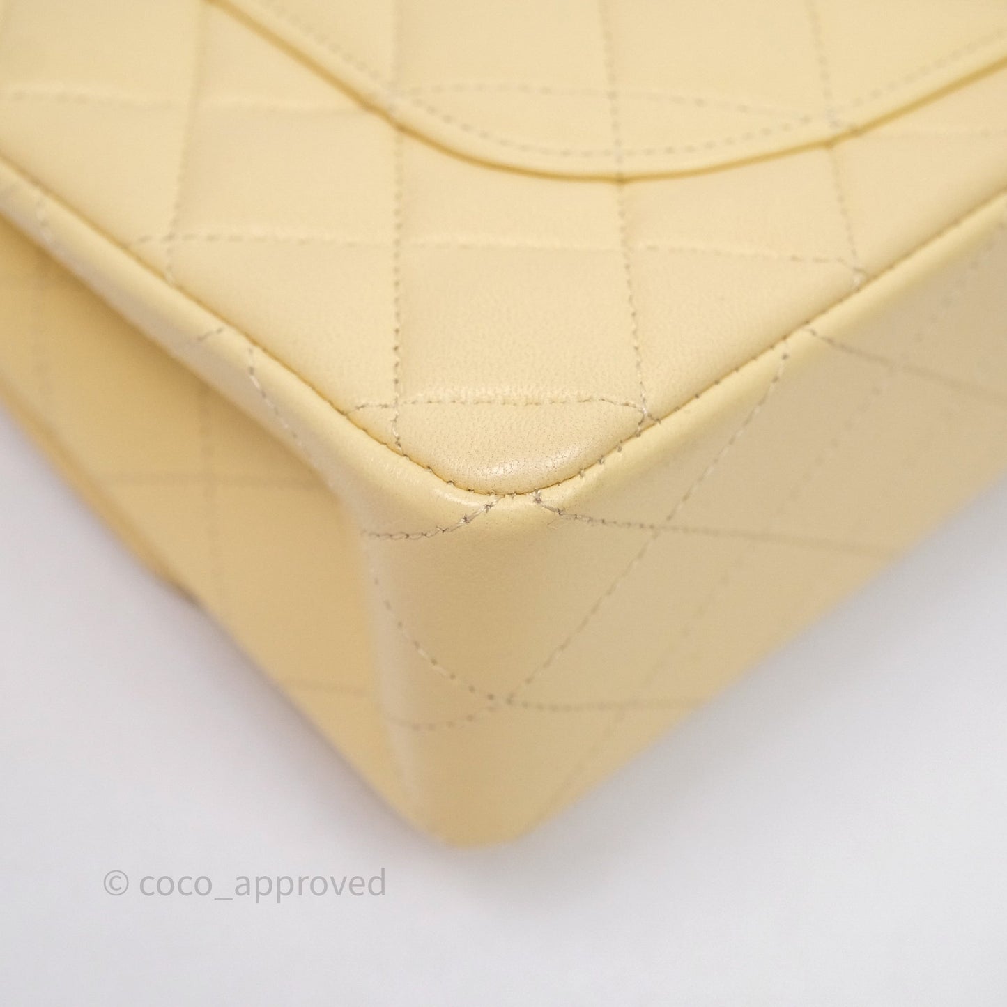 Chanel Small Classic Flap Quilted Yellow Lambskin Gold Hardware