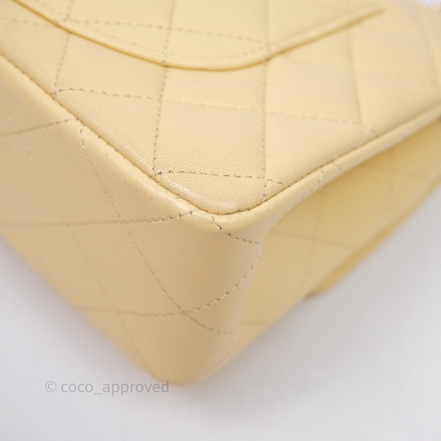 Chanel Small Classic Flap Quilted Yellow Lambskin Gold Hardware
