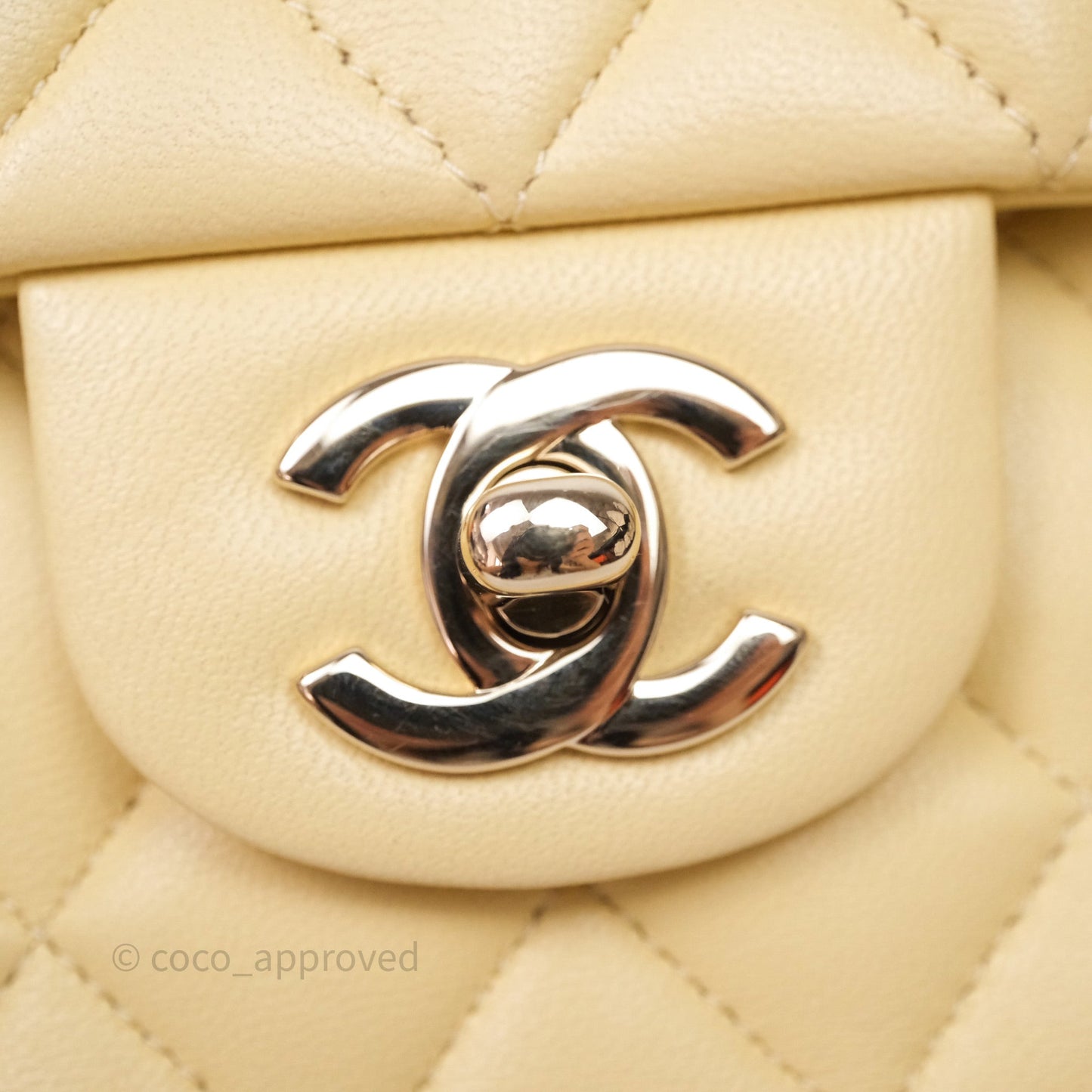 Chanel Small Classic Flap Quilted Yellow Lambskin Gold Hardware