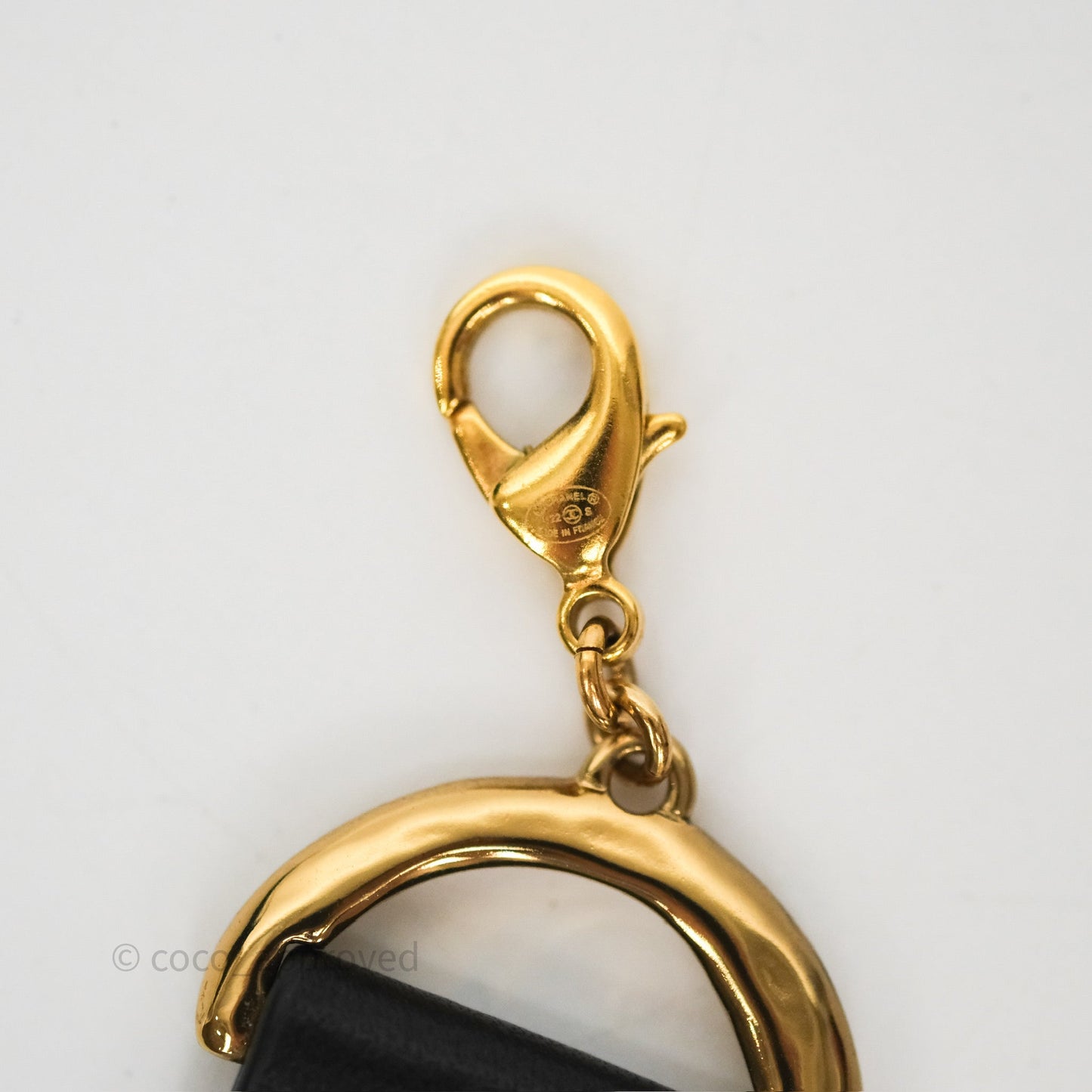 Chanel Gold CC Pendant Leather Choker 22S