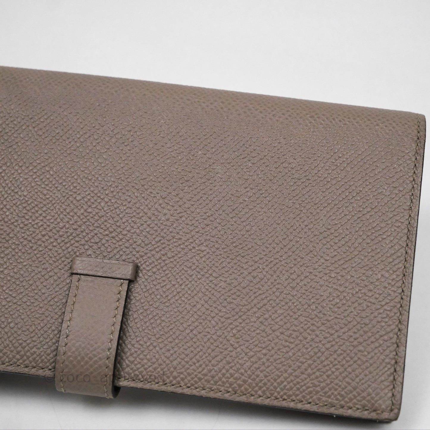 Hermès Bearn Long Wallet Gris Asphalte M8 Epsom Gold Hardware