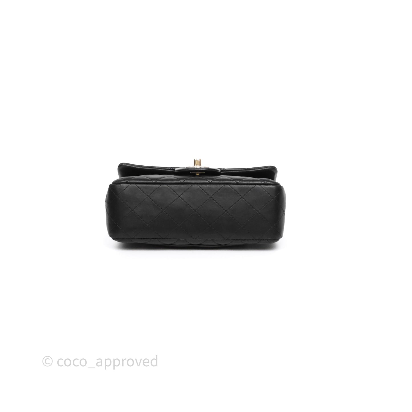 Chanel Quilted Mini Rectangular Flap Black Lambskin Silver Hardware