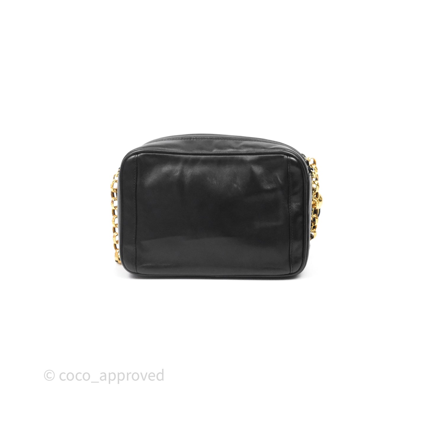 Chanel Vintage CC Camera Bag Black Lambskin 24K Gold Hardware