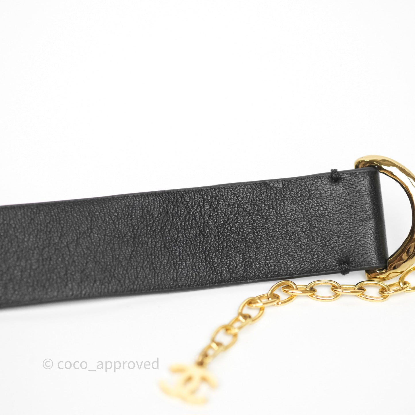 Chanel Gold CC Pendant Leather Choker 22S