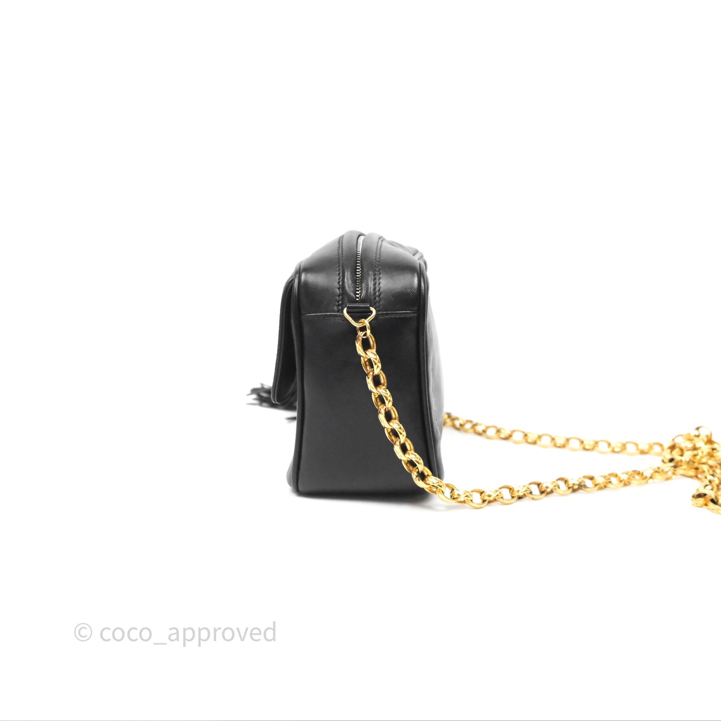 Chanel Vintage CC Camera Bag Black Lambskin 24K Gold Hardware