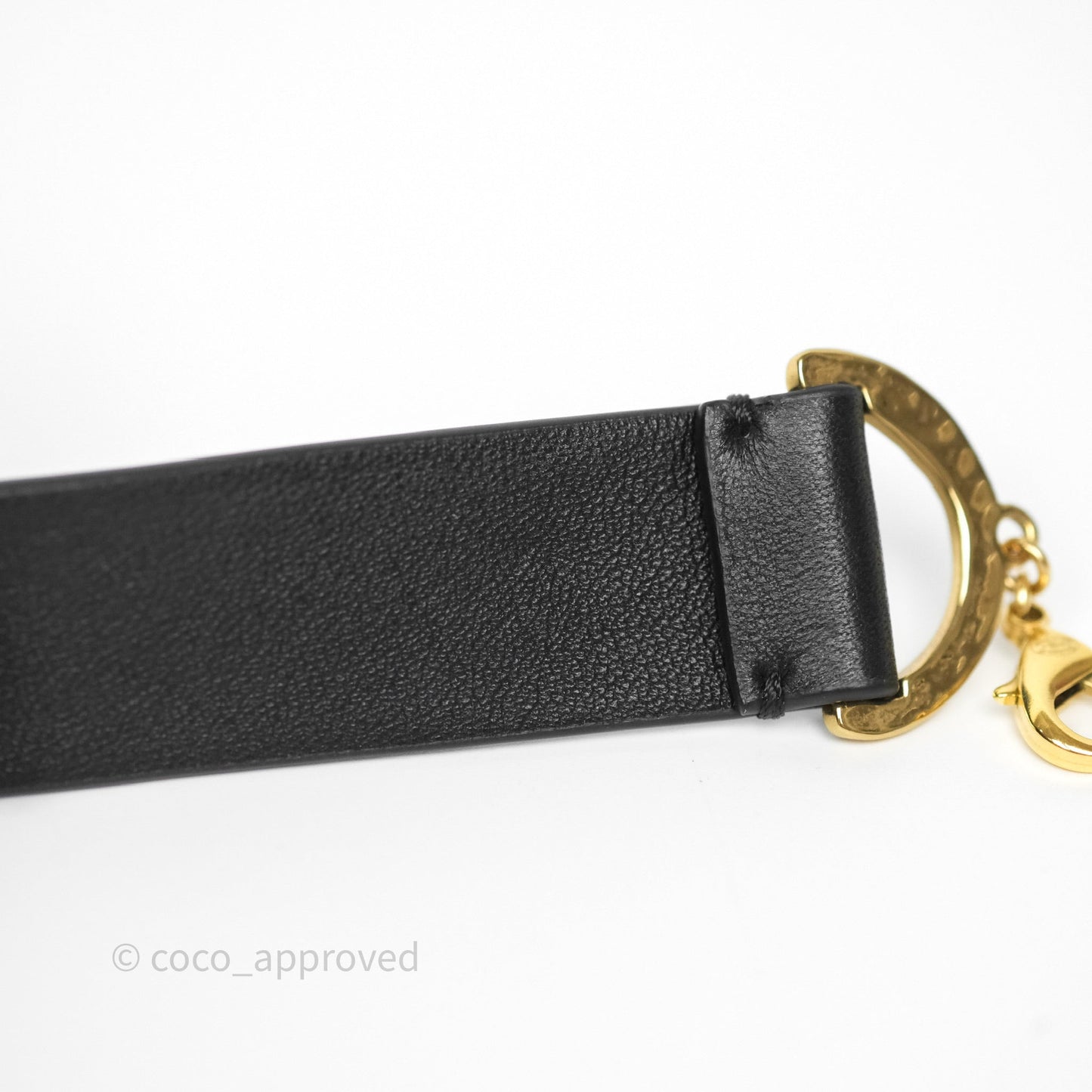 Chanel Gold CC Pendant Leather Choker 22S