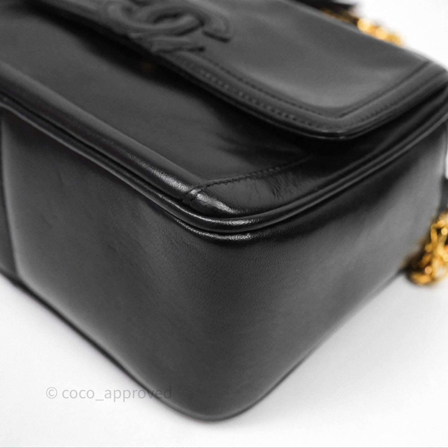 Chanel Vintage CC Camera Bag Black Lambskin 24K Gold Hardware