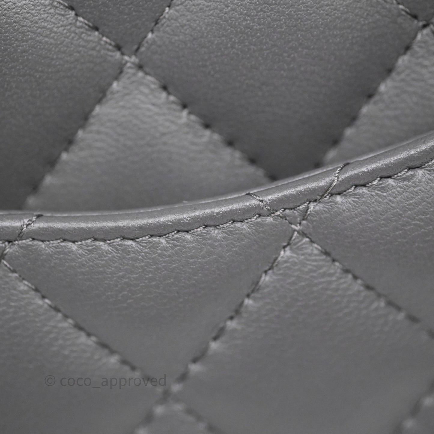 Chanel Mini Square Grey Lambskin Gold Hardware