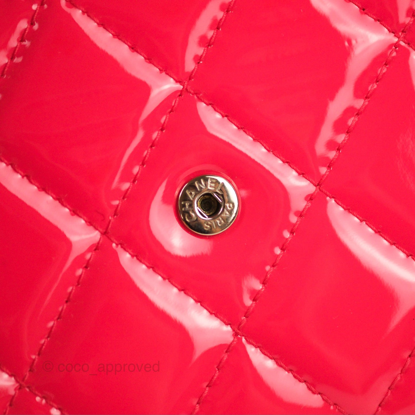 Chanel Quilted Classic Wallet on Chain WOC Pink Patent Silver Hardware