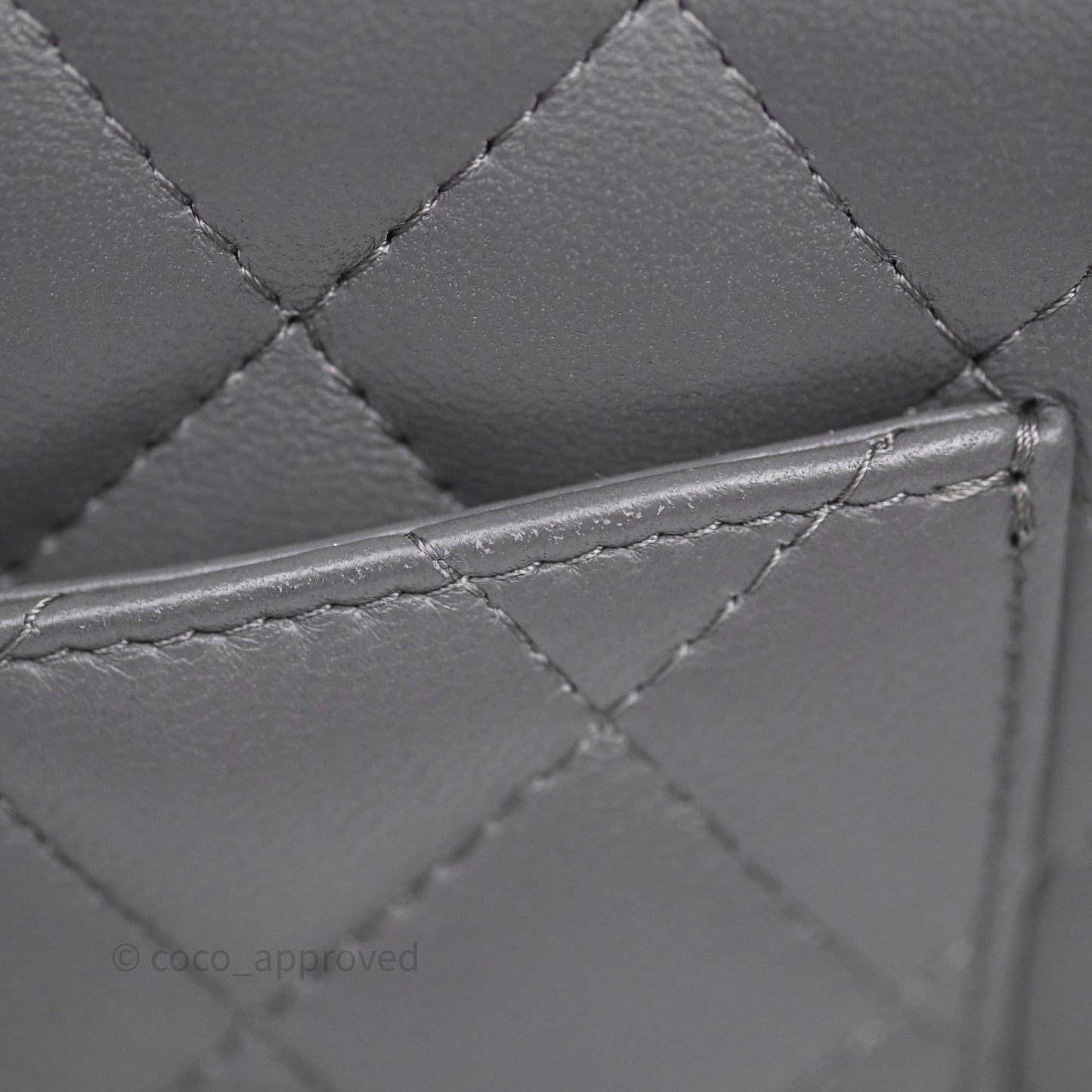 Chanel Mini Square Grey Lambskin Gold Hardware