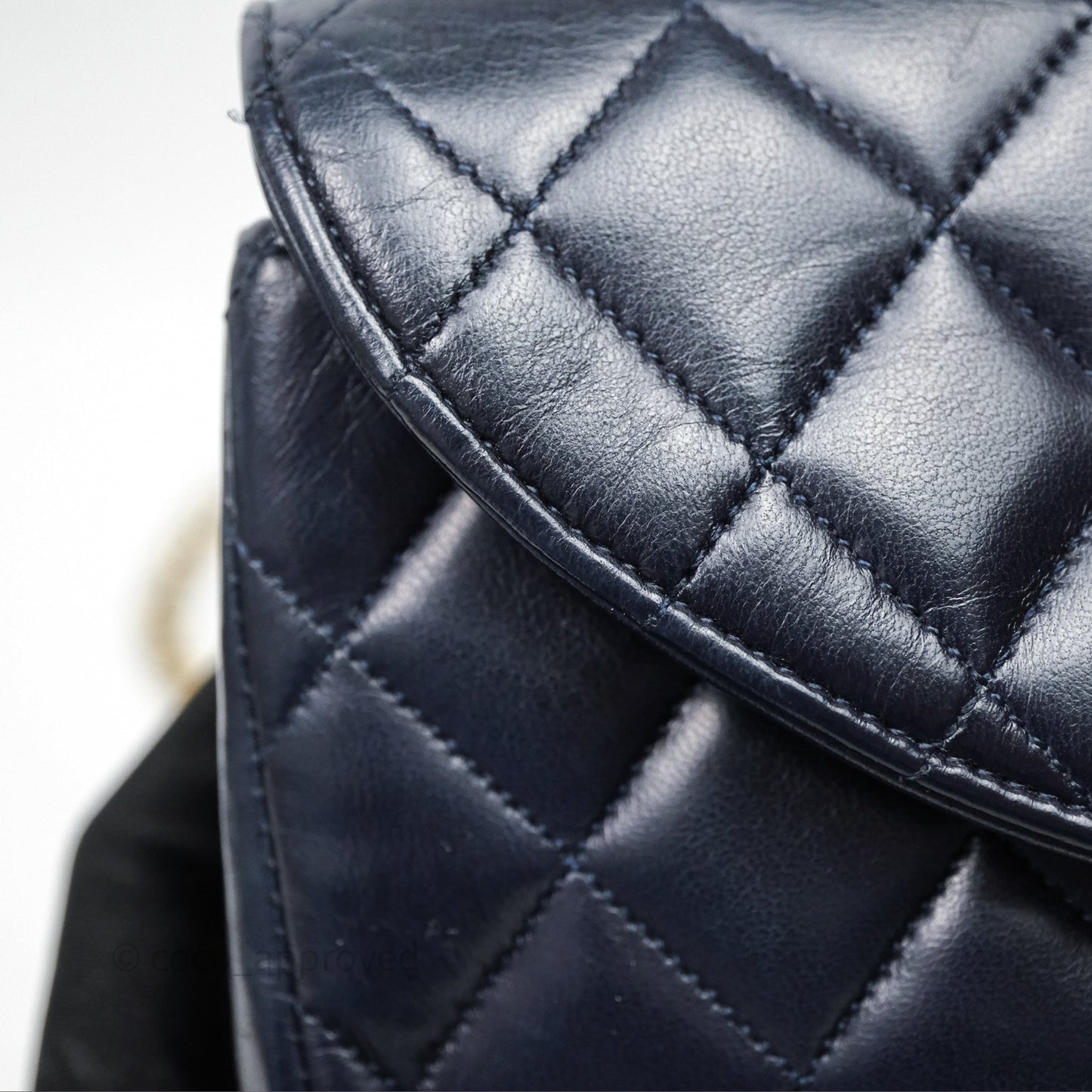 Chanel Vintage Flap Bag Quilted Navy Lambskin Gold Hardware
