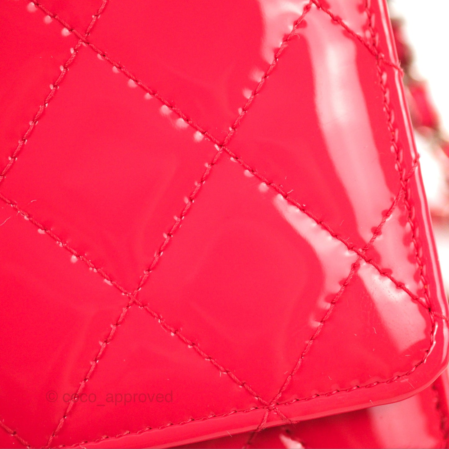 Chanel Quilted Classic Wallet on Chain WOC Pink Patent Silver Hardware