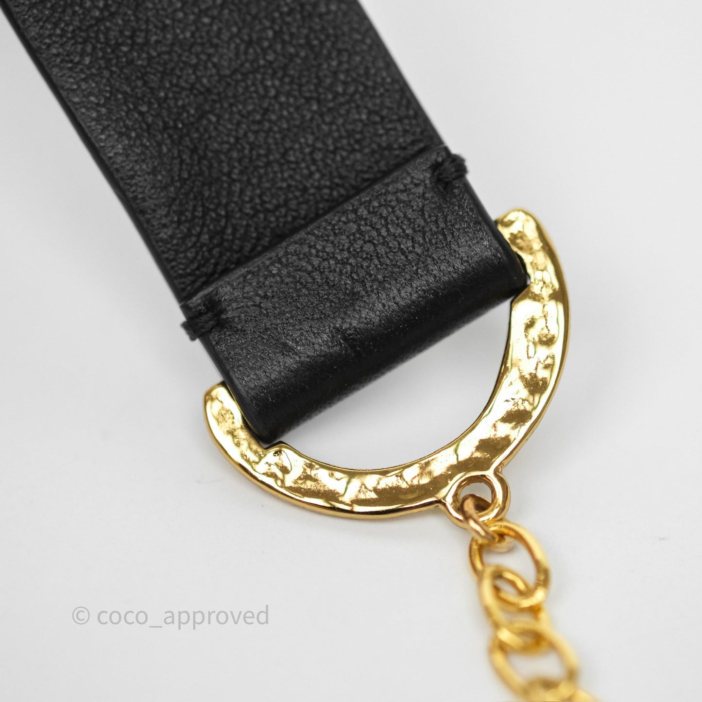 Chanel Gold CC Pendant Leather Choker 22S