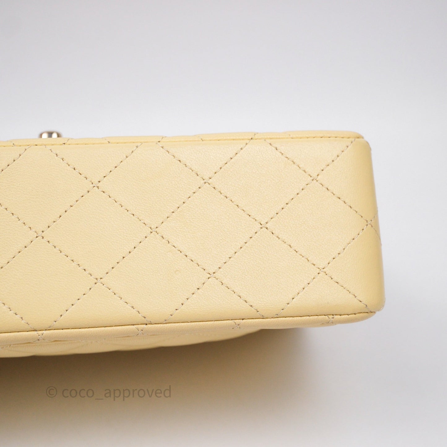 Chanel Small Classic Flap Quilted Yellow Lambskin Gold Hardware